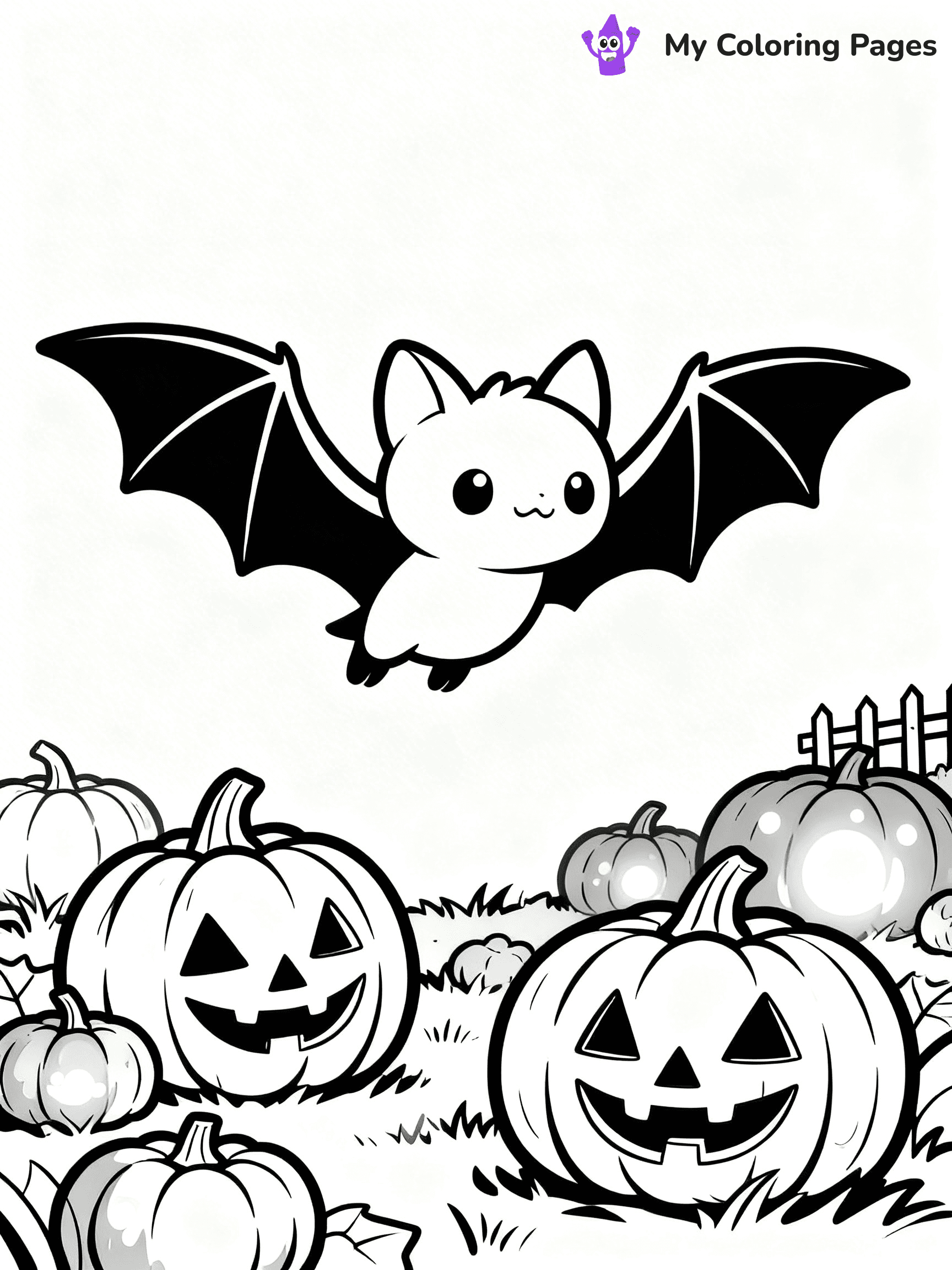 Halloween Bat Coloring Pages - 2