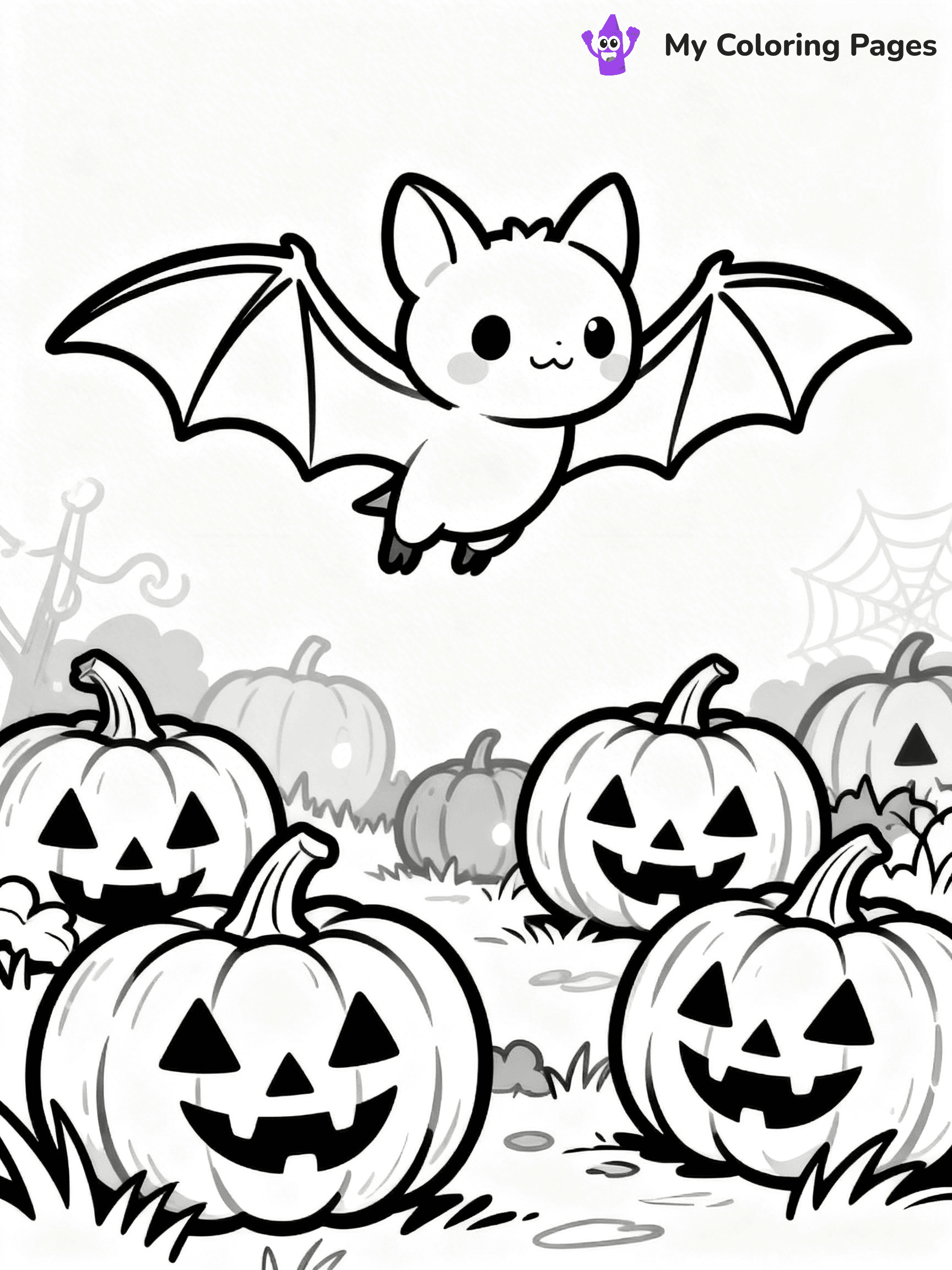 Halloween Bat Coloring Pages - 1