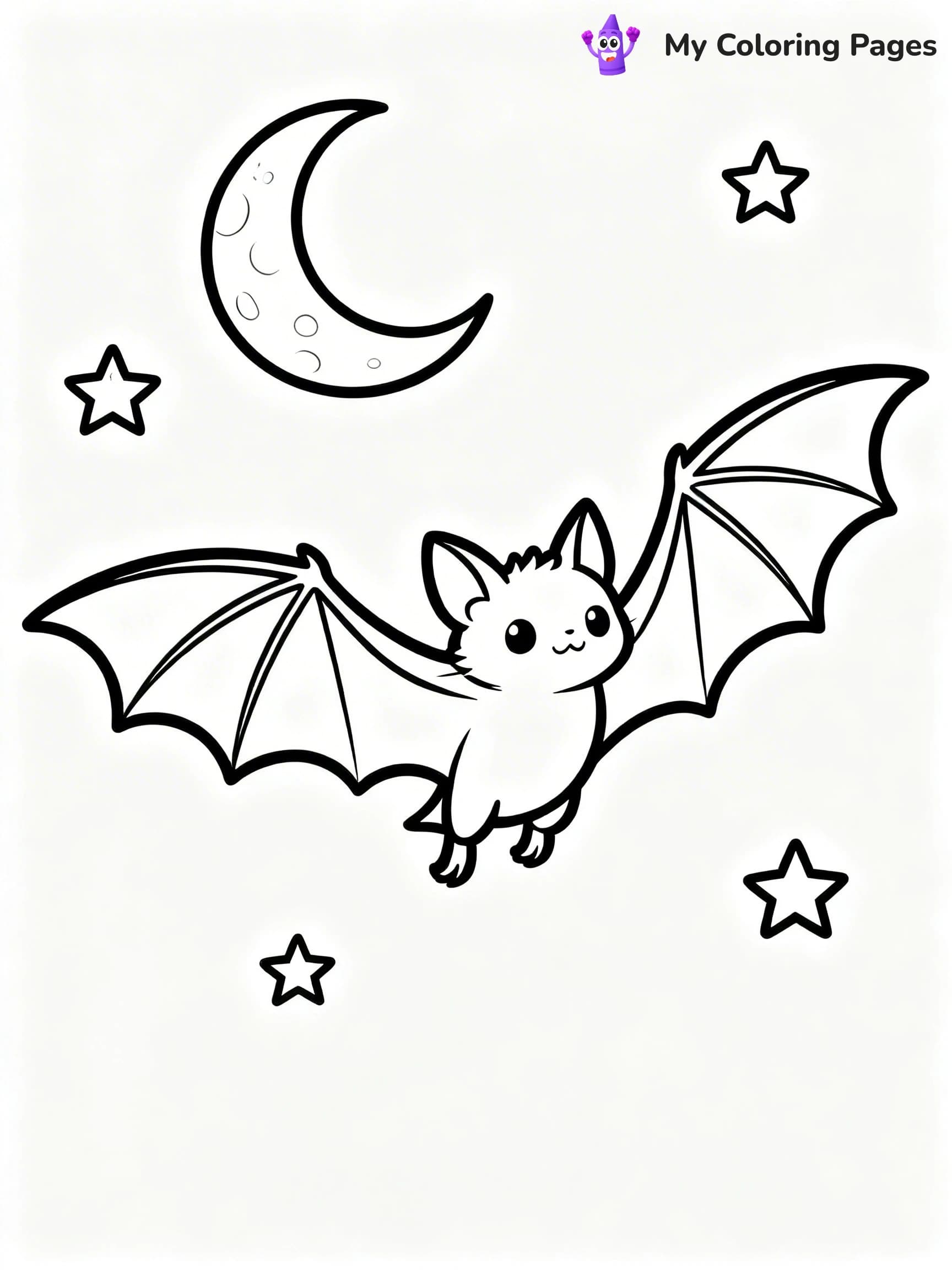 Halloween Bat Coloring Pages - 5