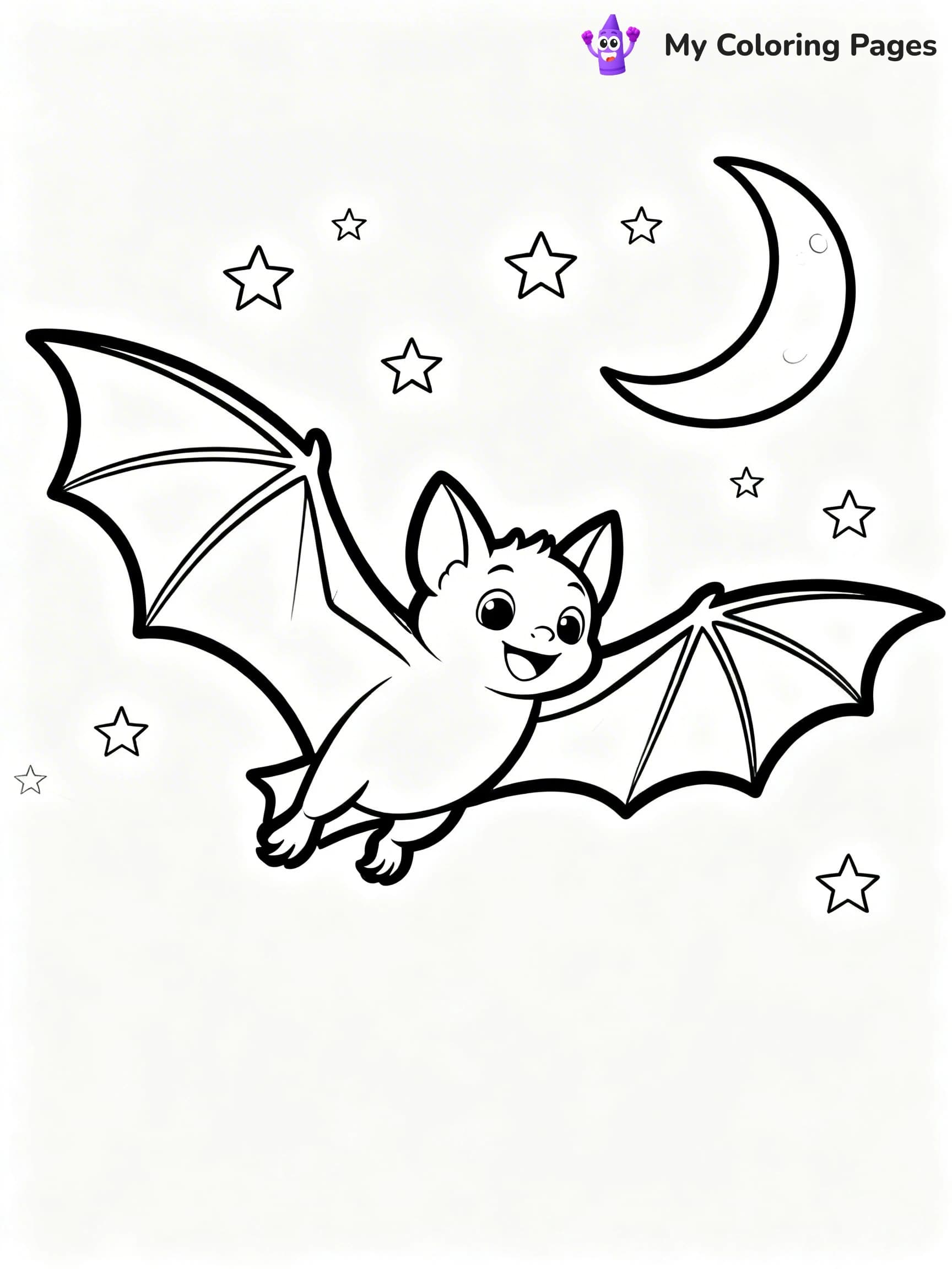 Halloween Bat Coloring Pages - 4
