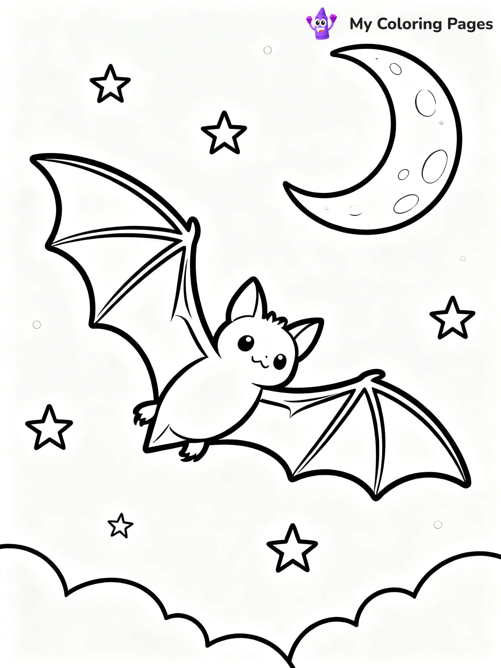 Halloween Bat Coloring Pages - 3