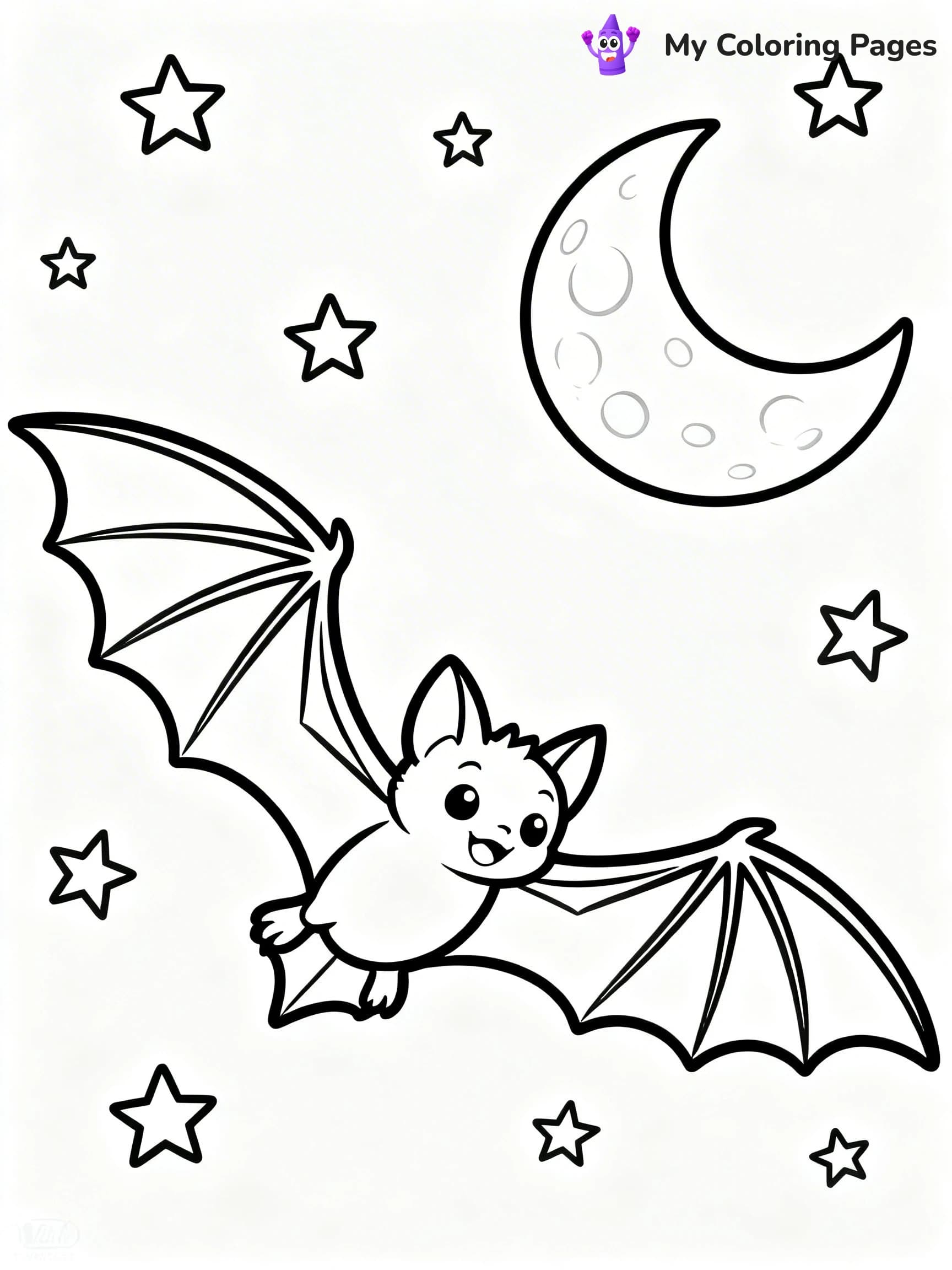 Halloween Bat Coloring Pages - 2
