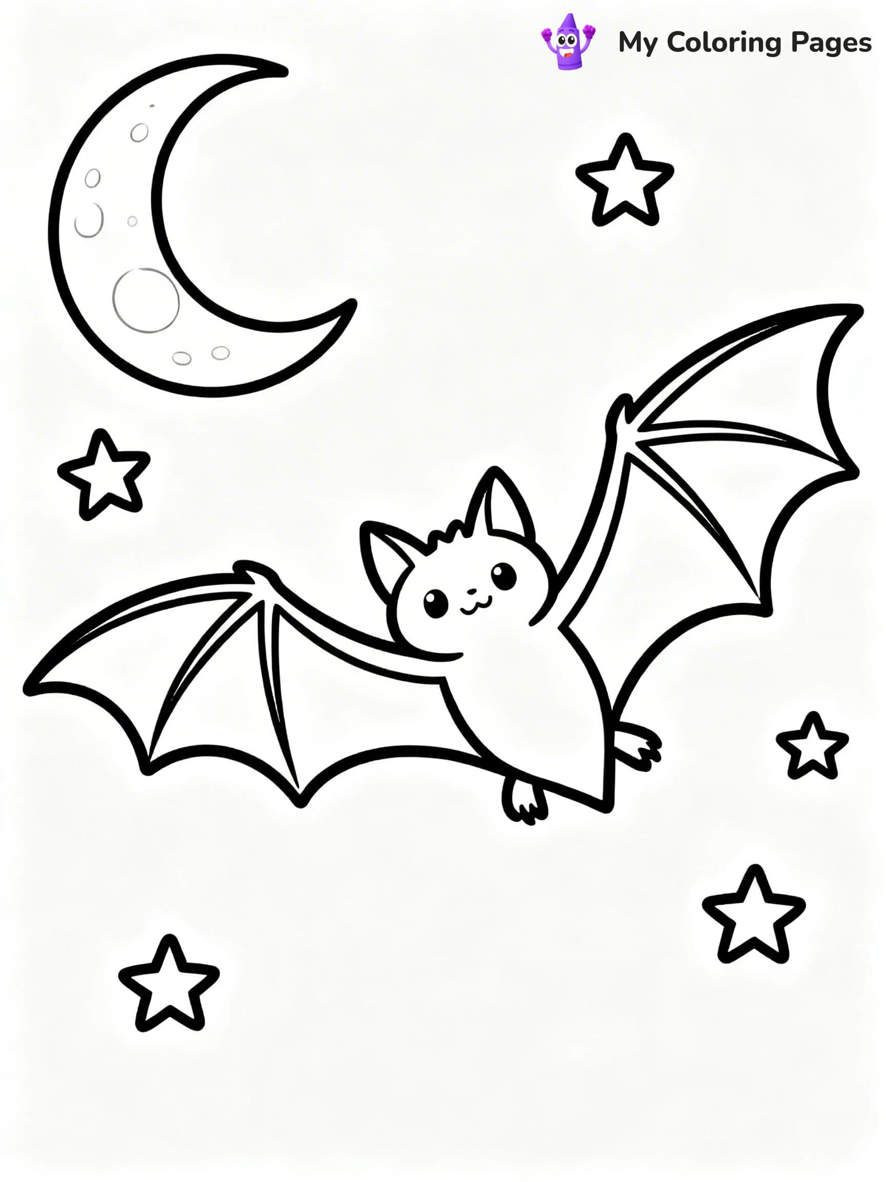 Halloween Bat Coloring Pages - 1