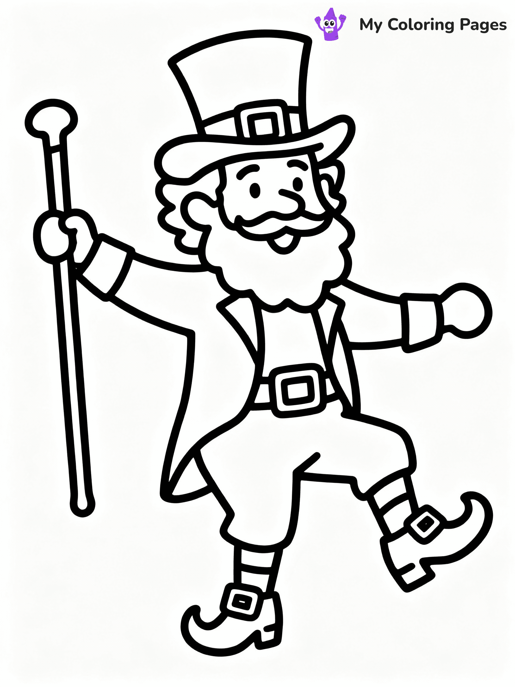 ⚠️ CRITICAL REQUIREMENT - ABSOLUTE BLACK AND WHITE ONLY ⚠️
This MUST be a BLACK AND WHITE line drawing ONLY. NO COLORS whatsoever.
- ONLY pure black lines (#000000) on pure white background (#FFFFFF)
- ABSOLUTELY NO colors, NO shading, NO gradients, NO grayscale
- If there are ANY colors in the output, the image is REJECTED
- This is a COLORING PAGE - meant to be COLORED IN by children
- The output must be UNCOLORED line art ready for coloring
⚠️ SUBJECT TO DRAW: Leprechaun dancing with a cane, wearing a top hat and buckled shoes, whimsical line art style
(REMEMBER: Output must be BLACK AND WHITE line art only, NOT colored!)
# COLORING PAGE: BLACK OUTLINES ONLY - WHITE BACKGROUND MANDATORY
Create a **coloring book page** using EXACTLY two values: black lines, white space.
## NON-NEGOTIABLE BINARY RULES
- **ONLY #000000 (black) and #FFFFFF (white)** - NO other values exist
- **EVERY PIXEL = BLACK OR WHITE** - no gray/shading/antialiasing
- **WHITE BACKGROUND MANDATORY** - entire canvas stays white
- **ALL SHAPES HOLLOW** - everything is empty outlines waiting to be colored
- **FORBIDDEN:** fills, shading, gradients, patterns, textures, colors
- **NO SOLID REGIONS** - if it's not a thin line, it's wrong
## Universal Line Standards
- Black outlines ONLY - thin, uniform weight
- Every shape completely empty inside
- Closed contours suitable for coloring
- Simple flat illustration - zero depth/3D/realism
- **Style:** Whimsical Doodle Art Alley - rounded, friendly outlines (unless specified)
## Everything = Outline Only
- Characters/animals: hollow shapes
- Objects/clothing: empty contours
- Backgrounds/scenery: line work only
- Natural elements: outlined forms
- Dark/night areas: don't exist (use outlined symbols)
- Textures/patterns: convert to simple lines
## The Test
Can a child color EVERY white space with crayons? If any area is pre-filled/shaded/gray or colored in, it FAILS. Every shape must be waiting to receive color.
**FINAL OUTPUT**: Binary coloring page. Black lines define shapes. White spaces ready for coloring. Nothing else exists. No exceptions. Print-ready.
⚠️ FINAL REMINDER: Draw the subject "Leprechaun dancing with a cane, wearing a top hat and buckled shoes, whimsical line art style" as BLACK AND WHITE line art. Zero colors in output.