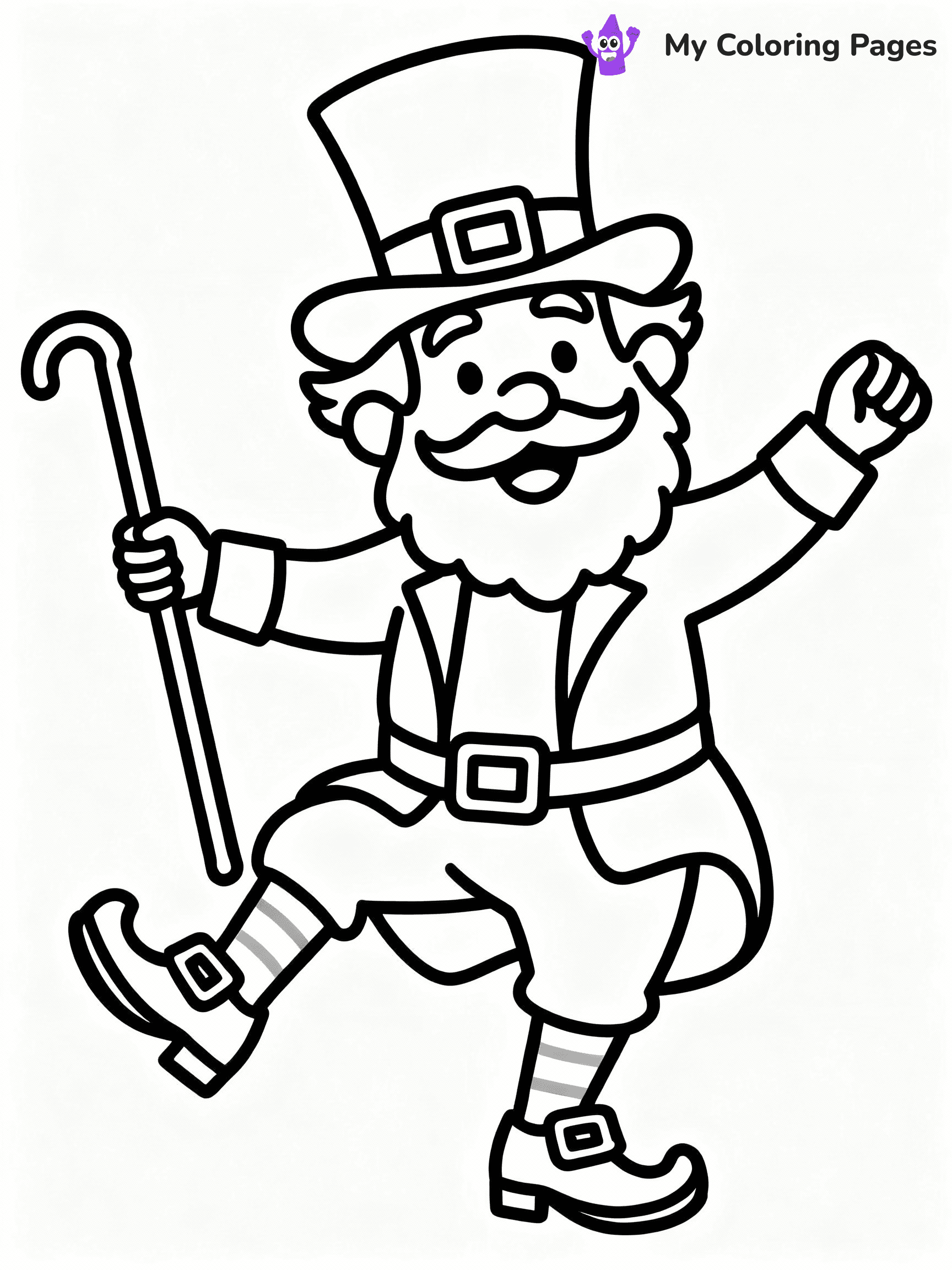 ⚠️ CRITICAL REQUIREMENT - ABSOLUTE BLACK AND WHITE ONLY ⚠️
This MUST be a BLACK AND WHITE line drawing ONLY. NO COLORS whatsoever.
- ONLY pure black lines (#000000) on pure white background (#FFFFFF)
- ABSOLUTELY NO colors, NO shading, NO gradients, NO grayscale
- If there are ANY colors in the output, the image is REJECTED
- This is a COLORING PAGE - meant to be COLORED IN by children
- The output must be UNCOLORED line art ready for coloring
⚠️ SUBJECT TO DRAW: Leprechaun dancing with a cane, wearing a top hat and buckled shoes, whimsical line art style
(REMEMBER: Output must be BLACK AND WHITE line art only, NOT colored!)
# COLORING PAGE: BLACK OUTLINES ONLY - WHITE BACKGROUND MANDATORY
Create a **coloring book page** using EXACTLY two values: black lines, white space.
## NON-NEGOTIABLE BINARY RULES
- **ONLY #000000 (black) and #FFFFFF (white)** - NO other values exist
- **EVERY PIXEL = BLACK OR WHITE** - no gray/shading/antialiasing
- **WHITE BACKGROUND MANDATORY** - entire canvas stays white
- **ALL SHAPES HOLLOW** - everything is empty outlines waiting to be colored
- **FORBIDDEN:** fills, shading, gradients, patterns, textures, colors
- **NO SOLID REGIONS** - if it's not a thin line, it's wrong
## Universal Line Standards
- Black outlines ONLY - thin, uniform weight
- Every shape completely empty inside
- Closed contours suitable for coloring
- Simple flat illustration - zero depth/3D/realism
- **Style:** Whimsical Doodle Art Alley - rounded, friendly outlines (unless specified)
## Everything = Outline Only
- Characters/animals: hollow shapes
- Objects/clothing: empty contours
- Backgrounds/scenery: line work only
- Natural elements: outlined forms
- Dark/night areas: don't exist (use outlined symbols)
- Textures/patterns: convert to simple lines
## The Test
Can a child color EVERY white space with crayons? If any area is pre-filled/shaded/gray or colored in, it FAILS. Every shape must be waiting to receive color.
**FINAL OUTPUT**: Binary coloring page. Black lines define shapes. White spaces ready for coloring. Nothing else exists. No exceptions. Print-ready.
⚠️ FINAL REMINDER: Draw the subject "Leprechaun dancing with a cane, wearing a top hat and buckled shoes, whimsical line art style" as BLACK AND WHITE line art. Zero colors in output.