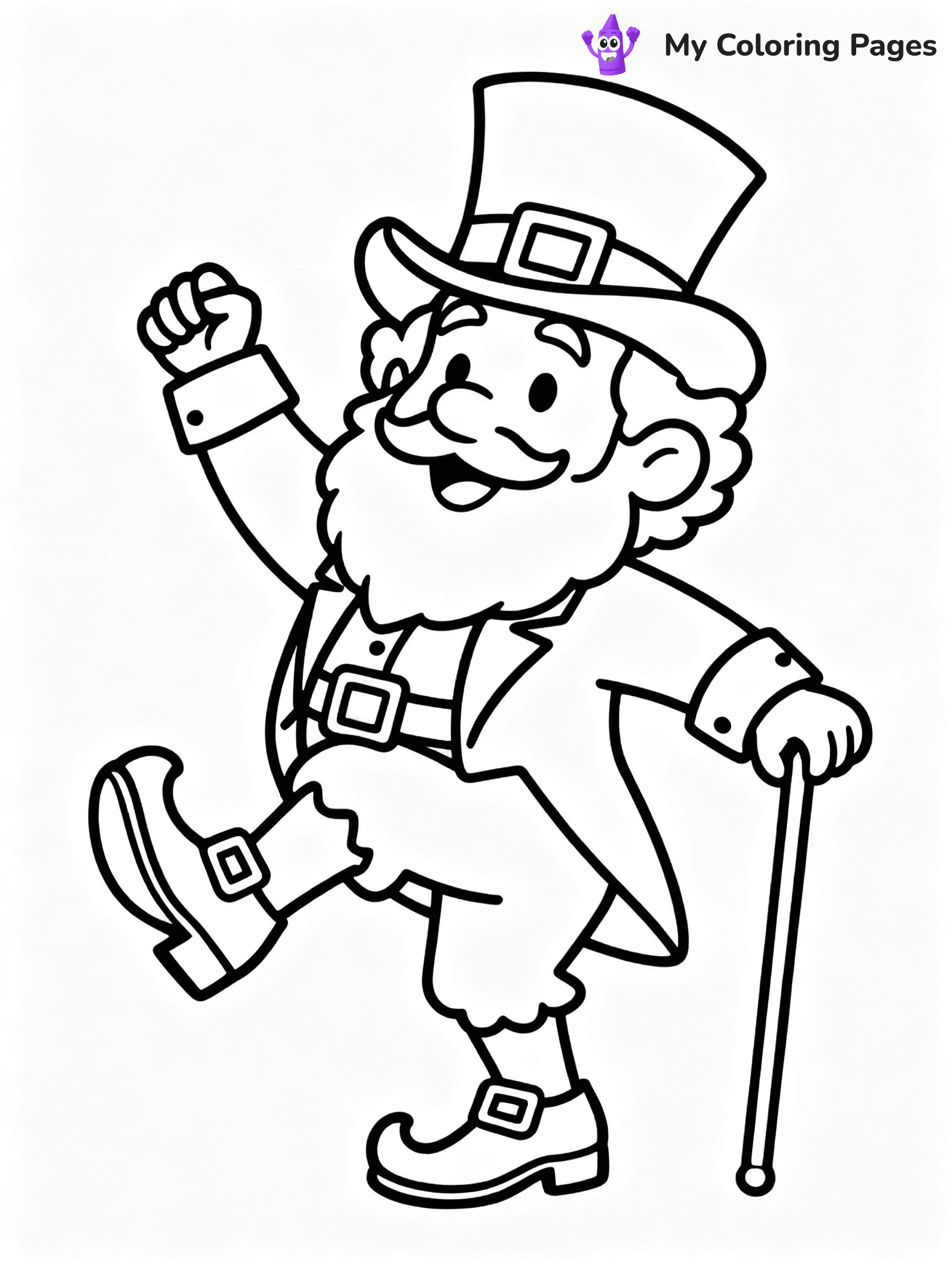 ⚠️ CRITICAL REQUIREMENT - ABSOLUTE BLACK AND WHITE ONLY ⚠️
This MUST be a BLACK AND WHITE line drawing ONLY. NO COLORS whatsoever.
- ONLY pure black lines (#000000) on pure white background (#FFFFFF)
- ABSOLUTELY NO colors, NO shading, NO gradients, NO grayscale
- If there are ANY colors in the output, the image is REJECTED
- This is a COLORING PAGE - meant to be COLORED IN by children
- The output must be UNCOLORED line art ready for coloring
⚠️ SUBJECT TO DRAW: Leprechaun dancing with a cane, wearing a top hat and buckled shoes, whimsical line art style
(REMEMBER: Output must be BLACK AND WHITE line art only, NOT colored!)
# COLORING PAGE: BLACK OUTLINES ONLY - WHITE BACKGROUND MANDATORY
Create a **coloring book page** using EXACTLY two values: black lines, white space.
## NON-NEGOTIABLE BINARY RULES
- **ONLY #000000 (black) and #FFFFFF (white)** - NO other values exist
- **EVERY PIXEL = BLACK OR WHITE** - no gray/shading/antialiasing
- **WHITE BACKGROUND MANDATORY** - entire canvas stays white
- **ALL SHAPES HOLLOW** - everything is empty outlines waiting to be colored
- **FORBIDDEN:** fills, shading, gradients, patterns, textures, colors
- **NO SOLID REGIONS** - if it's not a thin line, it's wrong
## Universal Line Standards
- Black outlines ONLY - thin, uniform weight
- Every shape completely empty inside
- Closed contours suitable for coloring
- Simple flat illustration - zero depth/3D/realism
- **Style:** Whimsical Doodle Art Alley - rounded, friendly outlines (unless specified)
## Everything = Outline Only
- Characters/animals: hollow shapes
- Objects/clothing: empty contours
- Backgrounds/scenery: line work only
- Natural elements: outlined forms
- Dark/night areas: don't exist (use outlined symbols)
- Textures/patterns: convert to simple lines
## The Test
Can a child color EVERY white space with crayons? If any area is pre-filled/shaded/gray or colored in, it FAILS. Every shape must be waiting to receive color.
**FINAL OUTPUT**: Binary coloring page. Black lines define shapes. White spaces ready for coloring. Nothing else exists. No exceptions. Print-ready.
⚠️ FINAL REMINDER: Draw the subject "Leprechaun dancing with a cane, wearing a top hat and buckled shoes, whimsical line art style" as BLACK AND WHITE line art. Zero colors in output.