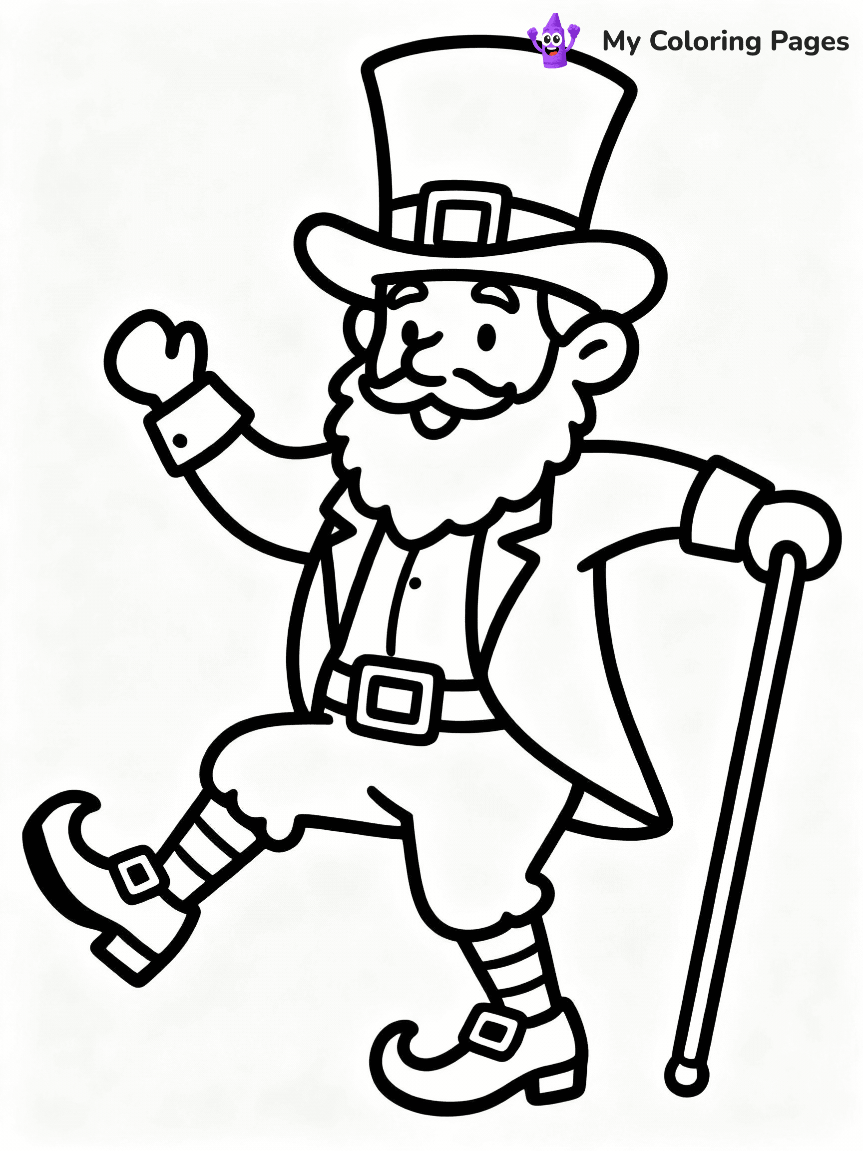 ⚠️ CRITICAL REQUIREMENT - ABSOLUTE BLACK AND WHITE ONLY ⚠️
This MUST be a BLACK AND WHITE line drawing ONLY. NO COLORS whatsoever.
- ONLY pure black lines (#000000) on pure white background (#FFFFFF)
- ABSOLUTELY NO colors, NO shading, NO gradients, NO grayscale
- If there are ANY colors in the output, the image is REJECTED
- This is a COLORING PAGE - meant to be COLORED IN by children
- The output must be UNCOLORED line art ready for coloring
⚠️ SUBJECT TO DRAW: Leprechaun dancing with a cane, wearing a top hat and buckled shoes, whimsical line art style
(REMEMBER: Output must be BLACK AND WHITE line art only, NOT colored!)
# COLORING PAGE: BLACK OUTLINES ONLY - WHITE BACKGROUND MANDATORY
Create a **coloring book page** using EXACTLY two values: black lines, white space.
## NON-NEGOTIABLE BINARY RULES
- **ONLY #000000 (black) and #FFFFFF (white)** - NO other values exist
- **EVERY PIXEL = BLACK OR WHITE** - no gray/shading/antialiasing
- **WHITE BACKGROUND MANDATORY** - entire canvas stays white
- **ALL SHAPES HOLLOW** - everything is empty outlines waiting to be colored
- **FORBIDDEN:** fills, shading, gradients, patterns, textures, colors
- **NO SOLID REGIONS** - if it's not a thin line, it's wrong
## Universal Line Standards
- Black outlines ONLY - thin, uniform weight
- Every shape completely empty inside
- Closed contours suitable for coloring
- Simple flat illustration - zero depth/3D/realism
- **Style:** Whimsical Doodle Art Alley - rounded, friendly outlines (unless specified)
## Everything = Outline Only
- Characters/animals: hollow shapes
- Objects/clothing: empty contours
- Backgrounds/scenery: line work only
- Natural elements: outlined forms
- Dark/night areas: don't exist (use outlined symbols)
- Textures/patterns: convert to simple lines
## The Test
Can a child color EVERY white space with crayons? If any area is pre-filled/shaded/gray or colored in, it FAILS. Every shape must be waiting to receive color.
**FINAL OUTPUT**: Binary coloring page. Black lines define shapes. White spaces ready for coloring. Nothing else exists. No exceptions. Print-ready.
⚠️ FINAL REMINDER: Draw the subject "Leprechaun dancing with a cane, wearing a top hat and buckled shoes, whimsical line art style" as BLACK AND WHITE line art. Zero colors in output.