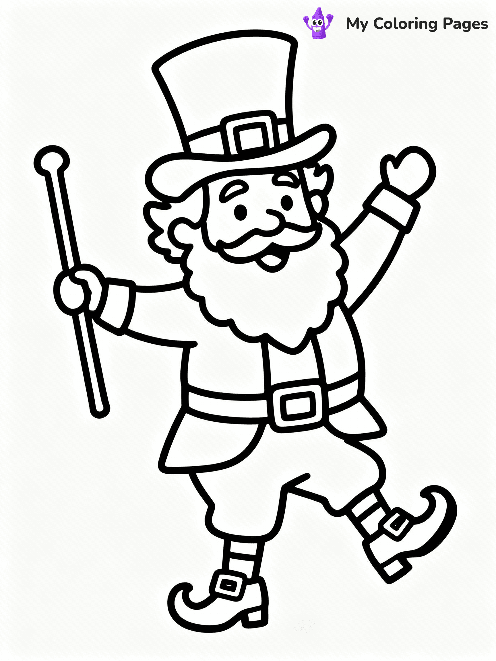 ⚠️ CRITICAL REQUIREMENT - ABSOLUTE BLACK AND WHITE ONLY ⚠️
This MUST be a BLACK AND WHITE line drawing ONLY. NO COLORS whatsoever.
- ONLY pure black lines (#000000) on pure white background (#FFFFFF)
- ABSOLUTELY NO colors, NO shading, NO gradients, NO grayscale
- If there are ANY colors in the output, the image is REJECTED
- This is a COLORING PAGE - meant to be COLORED IN by children
- The output must be UNCOLORED line art ready for coloring
⚠️ SUBJECT TO DRAW: Leprechaun dancing with a cane, wearing a top hat and buckled shoes, whimsical line art style
(REMEMBER: Output must be BLACK AND WHITE line art only, NOT colored!)
# COLORING PAGE: BLACK OUTLINES ONLY - WHITE BACKGROUND MANDATORY
Create a **coloring book page** using EXACTLY two values: black lines, white space.
## NON-NEGOTIABLE BINARY RULES
- **ONLY #000000 (black) and #FFFFFF (white)** - NO other values exist
- **EVERY PIXEL = BLACK OR WHITE** - no gray/shading/antialiasing
- **WHITE BACKGROUND MANDATORY** - entire canvas stays white
- **ALL SHAPES HOLLOW** - everything is empty outlines waiting to be colored
- **FORBIDDEN:** fills, shading, gradients, patterns, textures, colors
- **NO SOLID REGIONS** - if it's not a thin line, it's wrong
## Universal Line Standards
- Black outlines ONLY - thin, uniform weight
- Every shape completely empty inside
- Closed contours suitable for coloring
- Simple flat illustration - zero depth/3D/realism
- **Style:** Whimsical Doodle Art Alley - rounded, friendly outlines (unless specified)
## Everything = Outline Only
- Characters/animals: hollow shapes
- Objects/clothing: empty contours
- Backgrounds/scenery: line work only
- Natural elements: outlined forms
- Dark/night areas: don't exist (use outlined symbols)
- Textures/patterns: convert to simple lines
## The Test
Can a child color EVERY white space with crayons? If any area is pre-filled/shaded/gray or colored in, it FAILS. Every shape must be waiting to receive color.
**FINAL OUTPUT**: Binary coloring page. Black lines define shapes. White spaces ready for coloring. Nothing else exists. No exceptions. Print-ready.
⚠️ FINAL REMINDER: Draw the subject "Leprechaun dancing with a cane, wearing a top hat and buckled shoes, whimsical line art style" as BLACK AND WHITE line art. Zero colors in output.