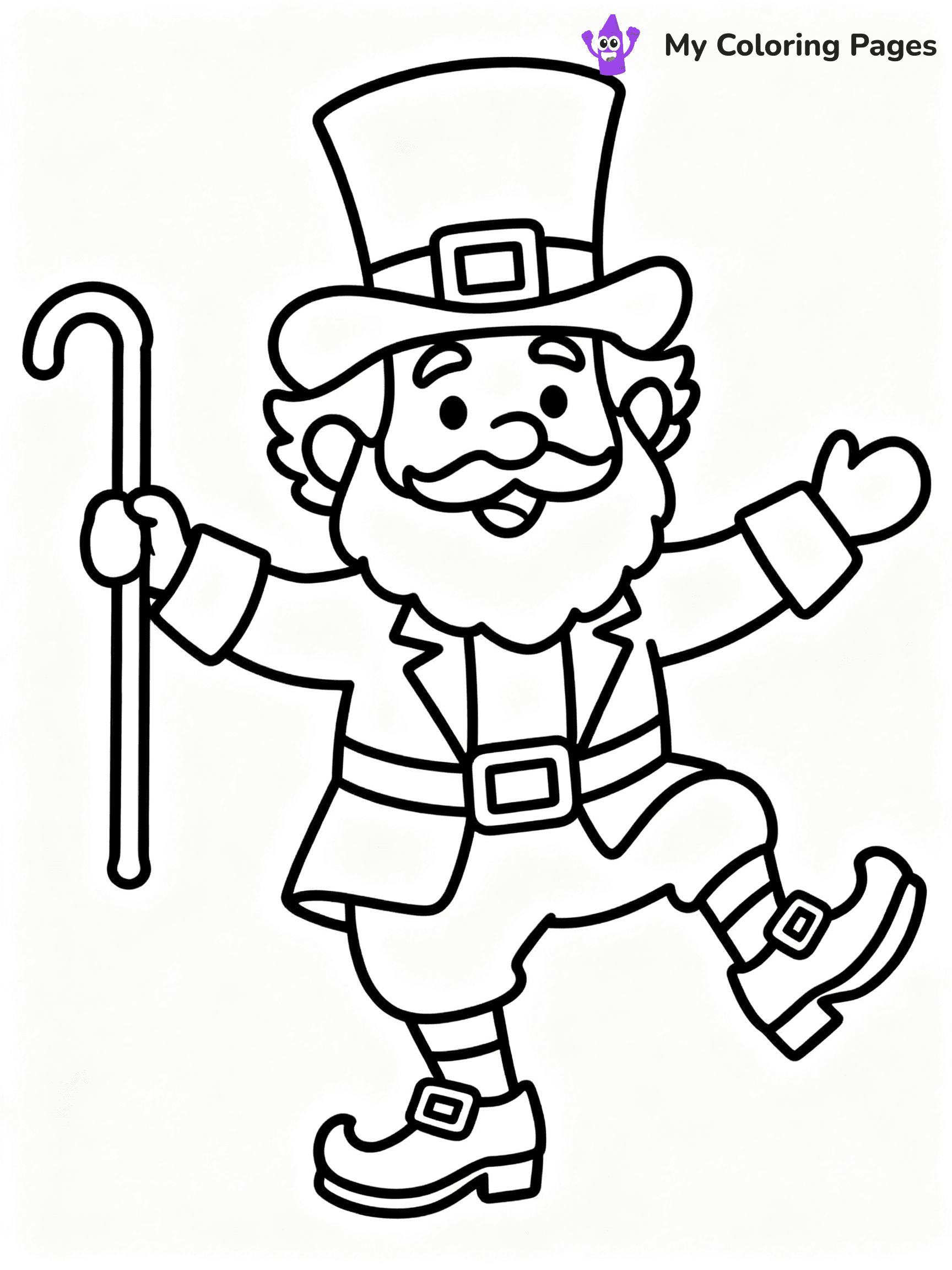 ⚠️ CRITICAL REQUIREMENT - ABSOLUTE BLACK AND WHITE ONLY ⚠️
This MUST be a BLACK AND WHITE line drawing ONLY. NO COLORS whatsoever.
- ONLY pure black lines (#000000) on pure white background (#FFFFFF)
- ABSOLUTELY NO colors, NO shading, NO gradients, NO grayscale
- If there are ANY colors in the output, the image is REJECTED
- This is a COLORING PAGE - meant to be COLORED IN by children
- The output must be UNCOLORED line art ready for coloring
⚠️ SUBJECT TO DRAW: Leprechaun dancing with a cane, wearing a top hat and buckled shoes, whimsical line art style
(REMEMBER: Output must be BLACK AND WHITE line art only, NOT colored!)
# COLORING PAGE: BLACK OUTLINES ONLY - WHITE BACKGROUND MANDATORY
Create a **coloring book page** using EXACTLY two values: black lines, white space.
## NON-NEGOTIABLE BINARY RULES
- **ONLY #000000 (black) and #FFFFFF (white)** - NO other values exist
- **EVERY PIXEL = BLACK OR WHITE** - no gray/shading/antialiasing
- **WHITE BACKGROUND MANDATORY** - entire canvas stays white
- **ALL SHAPES HOLLOW** - everything is empty outlines waiting to be colored
- **FORBIDDEN:** fills, shading, gradients, patterns, textures, colors
- **NO SOLID REGIONS** - if it's not a thin line, it's wrong
## Universal Line Standards
- Black outlines ONLY - thin, uniform weight
- Every shape completely empty inside
- Closed contours suitable for coloring
- Simple flat illustration - zero depth/3D/realism
- **Style:** Whimsical Doodle Art Alley - rounded, friendly outlines (unless specified)
## Everything = Outline Only
- Characters/animals: hollow shapes
- Objects/clothing: empty contours
- Backgrounds/scenery: line work only
- Natural elements: outlined forms
- Dark/night areas: don't exist (use outlined symbols)
- Textures/patterns: convert to simple lines
## The Test
Can a child color EVERY white space with crayons? If any area is pre-filled/shaded/gray or colored in, it FAILS. Every shape must be waiting to receive color.
**FINAL OUTPUT**: Binary coloring page. Black lines define shapes. White spaces ready for coloring. Nothing else exists. No exceptions. Print-ready.
⚠️ FINAL REMINDER: Draw the subject "Leprechaun dancing with a cane, wearing a top hat and buckled shoes, whimsical line art style" as BLACK AND WHITE line art. Zero colors in output.