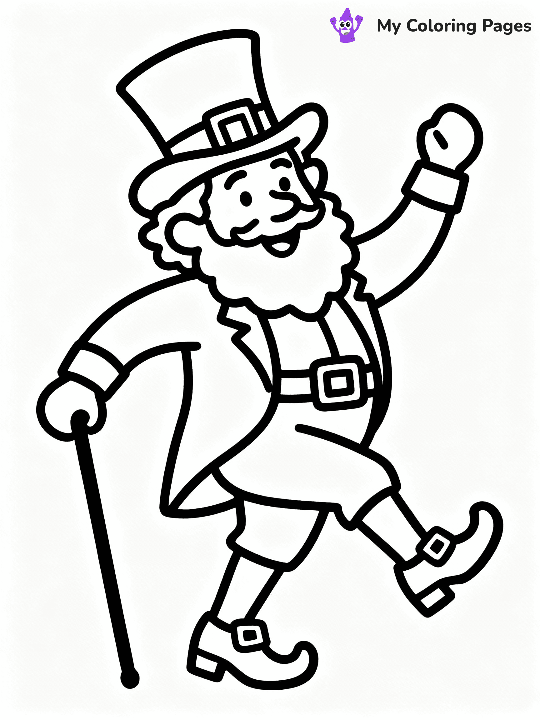 ⚠️ CRITICAL REQUIREMENT - ABSOLUTE BLACK AND WHITE ONLY ⚠️
This MUST be a BLACK AND WHITE line drawing ONLY. NO COLORS whatsoever.
- ONLY pure black lines (#000000) on pure white background (#FFFFFF)
- ABSOLUTELY NO colors, NO shading, NO gradients, NO grayscale
- If there are ANY colors in the output, the image is REJECTED
- This is a COLORING PAGE - meant to be COLORED IN by children
- The output must be UNCOLORED line art ready for coloring
⚠️ SUBJECT TO DRAW: Leprechaun dancing with a cane, wearing a top hat and buckled shoes, whimsical line art style
(REMEMBER: Output must be BLACK AND WHITE line art only, NOT colored!)
# COLORING PAGE: BLACK OUTLINES ONLY - WHITE BACKGROUND MANDATORY
Create a **coloring book page** using EXACTLY two values: black lines, white space.
## NON-NEGOTIABLE BINARY RULES
- **ONLY #000000 (black) and #FFFFFF (white)** - NO other values exist
- **EVERY PIXEL = BLACK OR WHITE** - no gray/shading/antialiasing
- **WHITE BACKGROUND MANDATORY** - entire canvas stays white
- **ALL SHAPES HOLLOW** - everything is empty outlines waiting to be colored
- **FORBIDDEN:** fills, shading, gradients, patterns, textures, colors
- **NO SOLID REGIONS** - if it's not a thin line, it's wrong
## Universal Line Standards
- Black outlines ONLY - thin, uniform weight
- Every shape completely empty inside
- Closed contours suitable for coloring
- Simple flat illustration - zero depth/3D/realism
- **Style:** Whimsical Doodle Art Alley - rounded, friendly outlines (unless specified)
## Everything = Outline Only
- Characters/animals: hollow shapes
- Objects/clothing: empty contours
- Backgrounds/scenery: line work only
- Natural elements: outlined forms
- Dark/night areas: don't exist (use outlined symbols)
- Textures/patterns: convert to simple lines
## The Test
Can a child color EVERY white space with crayons? If any area is pre-filled/shaded/gray or colored in, it FAILS. Every shape must be waiting to receive color.
**FINAL OUTPUT**: Binary coloring page. Black lines define shapes. White spaces ready for coloring. Nothing else exists. No exceptions. Print-ready.
⚠️ FINAL REMINDER: Draw the subject "Leprechaun dancing with a cane, wearing a top hat and buckled shoes, whimsical line art style" as BLACK AND WHITE line art. Zero colors in output.