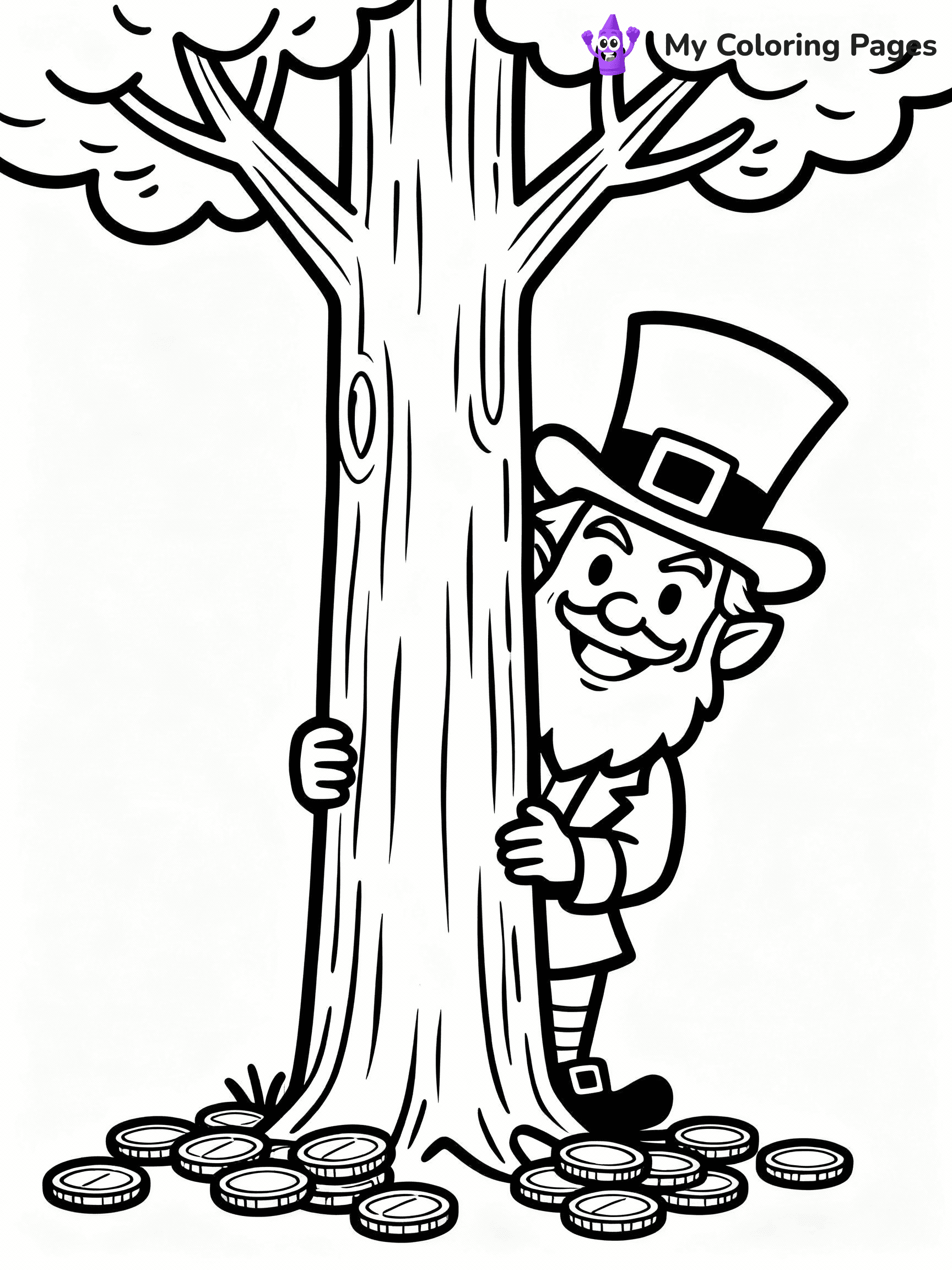 ⚠️ CRITICAL REQUIREMENT - ABSOLUTE BLACK AND WHITE ONLY ⚠️
This MUST be a BLACK AND WHITE line drawing ONLY. NO COLORS whatsoever.
- ONLY pure black lines (#000000) on pure white background (#FFFFFF)
- ABSOLUTELY NO colors, NO shading, NO gradients, NO grayscale
- If there are ANY colors in the output, the image is REJECTED
- This is a COLORING PAGE - meant to be COLORED IN by children
- The output must be UNCOLORED line art ready for coloring
⚠️ SUBJECT TO DRAW: Leprechaun hiding behind a tree, mischievous smile, gold coins scattered at the base, line art style
(REMEMBER: Output must be BLACK AND WHITE line art only, NOT colored!)
# COLORING PAGE: BLACK OUTLINES ONLY - WHITE BACKGROUND MANDATORY
Create a **coloring book page** using EXACTLY two values: black lines, white space.
## NON-NEGOTIABLE BINARY RULES
- **ONLY #000000 (black) and #FFFFFF (white)** - NO other values exist
- **EVERY PIXEL = BLACK OR WHITE** - no gray/shading/antialiasing
- **WHITE BACKGROUND MANDATORY** - entire canvas stays white
- **ALL SHAPES HOLLOW** - everything is empty outlines waiting to be colored
- **FORBIDDEN:** fills, shading, gradients, patterns, textures, colors
- **NO SOLID REGIONS** - if it's not a thin line, it's wrong
## Universal Line Standards
- Black outlines ONLY - thin, uniform weight
- Every shape completely empty inside
- Closed contours suitable for coloring
- Simple flat illustration - zero depth/3D/realism
- **Style:** Whimsical Doodle Art Alley - rounded, friendly outlines (unless specified)
## Everything = Outline Only
- Characters/animals: hollow shapes
- Objects/clothing: empty contours
- Backgrounds/scenery: line work only
- Natural elements: outlined forms
- Dark/night areas: don't exist (use outlined symbols)
- Textures/patterns: convert to simple lines
## The Test
Can a child color EVERY white space with crayons? If any area is pre-filled/shaded/gray or colored in, it FAILS. Every shape must be waiting to receive color.
**FINAL OUTPUT**: Binary coloring page. Black lines define shapes. White spaces ready for coloring. Nothing else exists. No exceptions. Print-ready.
⚠️ FINAL REMINDER: Draw the subject "Leprechaun hiding behind a tree, mischievous smile, gold coins scattered at the base, line art style" as BLACK AND WHITE line art. Zero colors in output.