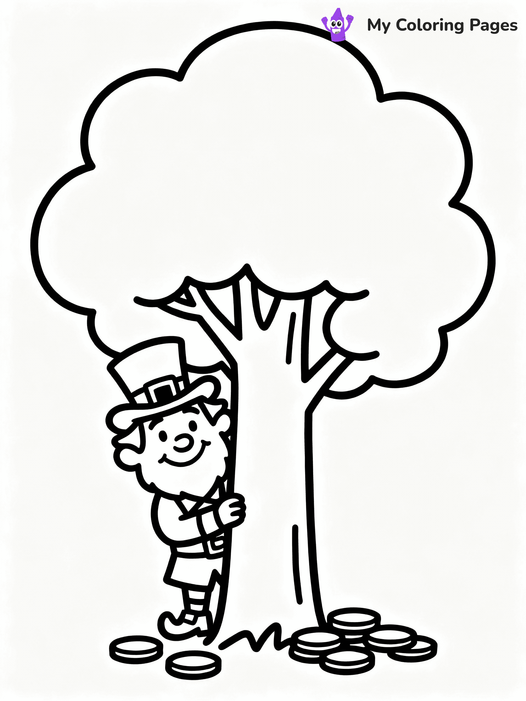 ⚠️ CRITICAL REQUIREMENT - ABSOLUTE BLACK AND WHITE ONLY ⚠️
This MUST be a BLACK AND WHITE line drawing ONLY. NO COLORS whatsoever.
- ONLY pure black lines (#000000) on pure white background (#FFFFFF)
- ABSOLUTELY NO colors, NO shading, NO gradients, NO grayscale
- If there are ANY colors in the output, the image is REJECTED
- This is a COLORING PAGE - meant to be COLORED IN by children
- The output must be UNCOLORED line art ready for coloring
⚠️ SUBJECT TO DRAW: Leprechaun hiding behind a tree, mischievous smile, gold coins scattered at the base, line art style
(REMEMBER: Output must be BLACK AND WHITE line art only, NOT colored!)
# COLORING PAGE: BLACK OUTLINES ONLY - WHITE BACKGROUND MANDATORY
Create a **coloring book page** using EXACTLY two values: black lines, white space.
## NON-NEGOTIABLE BINARY RULES
- **ONLY #000000 (black) and #FFFFFF (white)** - NO other values exist
- **EVERY PIXEL = BLACK OR WHITE** - no gray/shading/antialiasing
- **WHITE BACKGROUND MANDATORY** - entire canvas stays white
- **ALL SHAPES HOLLOW** - everything is empty outlines waiting to be colored
- **FORBIDDEN:** fills, shading, gradients, patterns, textures, colors
- **NO SOLID REGIONS** - if it's not a thin line, it's wrong
## Universal Line Standards
- Black outlines ONLY - thin, uniform weight
- Every shape completely empty inside
- Closed contours suitable for coloring
- Simple flat illustration - zero depth/3D/realism
- **Style:** Whimsical Doodle Art Alley - rounded, friendly outlines (unless specified)
## Everything = Outline Only
- Characters/animals: hollow shapes
- Objects/clothing: empty contours
- Backgrounds/scenery: line work only
- Natural elements: outlined forms
- Dark/night areas: don't exist (use outlined symbols)
- Textures/patterns: convert to simple lines
## The Test
Can a child color EVERY white space with crayons? If any area is pre-filled/shaded/gray or colored in, it FAILS. Every shape must be waiting to receive color.
**FINAL OUTPUT**: Binary coloring page. Black lines define shapes. White spaces ready for coloring. Nothing else exists. No exceptions. Print-ready.
⚠️ FINAL REMINDER: Draw the subject "Leprechaun hiding behind a tree, mischievous smile, gold coins scattered at the base, line art style" as BLACK AND WHITE line art. Zero colors in output.