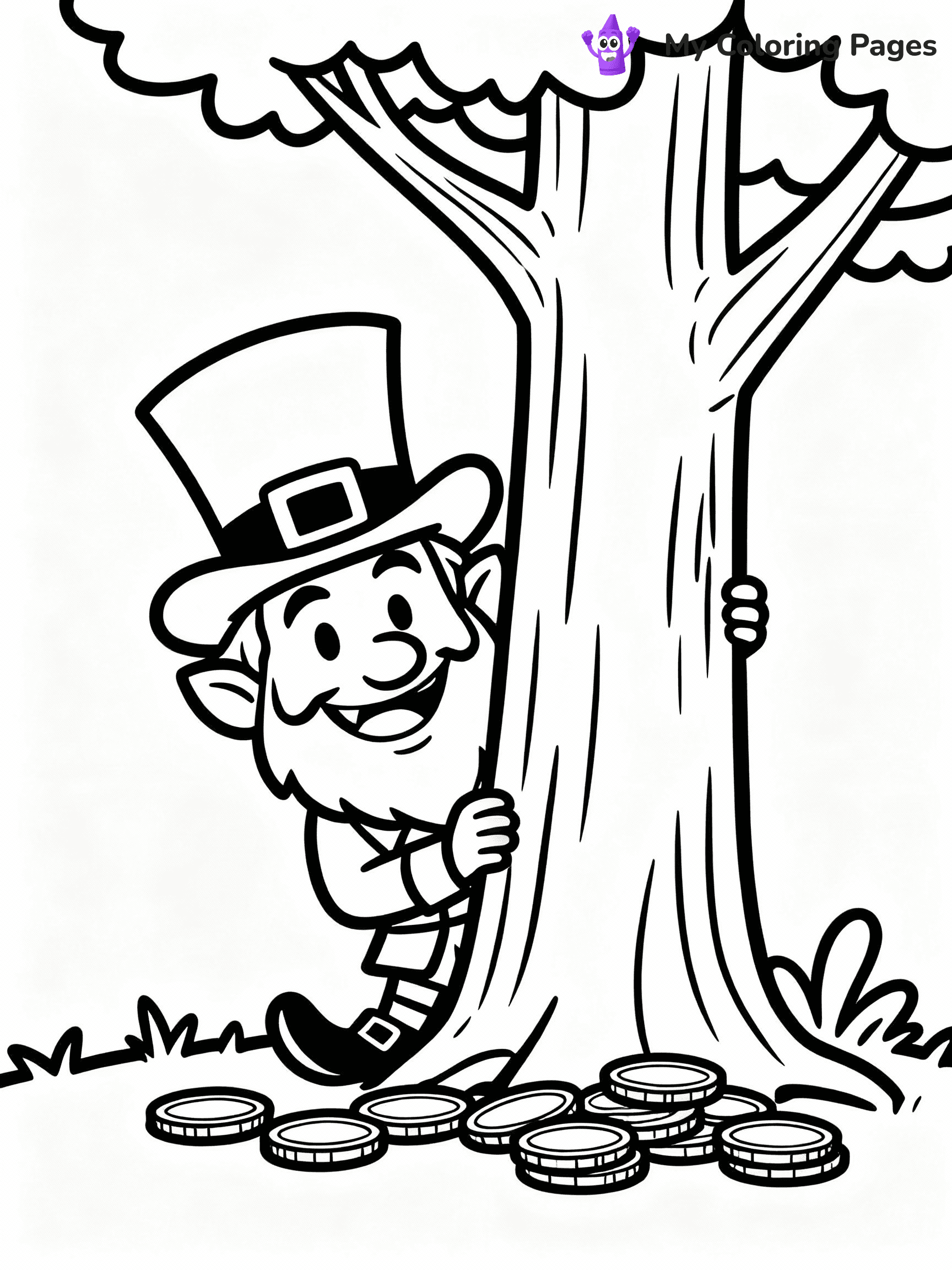 ⚠️ CRITICAL REQUIREMENT - ABSOLUTE BLACK AND WHITE ONLY ⚠️
This MUST be a BLACK AND WHITE line drawing ONLY. NO COLORS whatsoever.
- ONLY pure black lines (#000000) on pure white background (#FFFFFF)
- ABSOLUTELY NO colors, NO shading, NO gradients, NO grayscale
- If there are ANY colors in the output, the image is REJECTED
- This is a COLORING PAGE - meant to be COLORED IN by children
- The output must be UNCOLORED line art ready for coloring
⚠️ SUBJECT TO DRAW: Leprechaun hiding behind a tree, mischievous smile, gold coins scattered at the base, line art style
(REMEMBER: Output must be BLACK AND WHITE line art only, NOT colored!)
# COLORING PAGE: BLACK OUTLINES ONLY - WHITE BACKGROUND MANDATORY
Create a **coloring book page** using EXACTLY two values: black lines, white space.
## NON-NEGOTIABLE BINARY RULES
- **ONLY #000000 (black) and #FFFFFF (white)** - NO other values exist
- **EVERY PIXEL = BLACK OR WHITE** - no gray/shading/antialiasing
- **WHITE BACKGROUND MANDATORY** - entire canvas stays white
- **ALL SHAPES HOLLOW** - everything is empty outlines waiting to be colored
- **FORBIDDEN:** fills, shading, gradients, patterns, textures, colors
- **NO SOLID REGIONS** - if it's not a thin line, it's wrong
## Universal Line Standards
- Black outlines ONLY - thin, uniform weight
- Every shape completely empty inside
- Closed contours suitable for coloring
- Simple flat illustration - zero depth/3D/realism
- **Style:** Whimsical Doodle Art Alley - rounded, friendly outlines (unless specified)
## Everything = Outline Only
- Characters/animals: hollow shapes
- Objects/clothing: empty contours
- Backgrounds/scenery: line work only
- Natural elements: outlined forms
- Dark/night areas: don't exist (use outlined symbols)
- Textures/patterns: convert to simple lines
## The Test
Can a child color EVERY white space with crayons? If any area is pre-filled/shaded/gray or colored in, it FAILS. Every shape must be waiting to receive color.
**FINAL OUTPUT**: Binary coloring page. Black lines define shapes. White spaces ready for coloring. Nothing else exists. No exceptions. Print-ready.
⚠️ FINAL REMINDER: Draw the subject "Leprechaun hiding behind a tree, mischievous smile, gold coins scattered at the base, line art style" as BLACK AND WHITE line art. Zero colors in output.