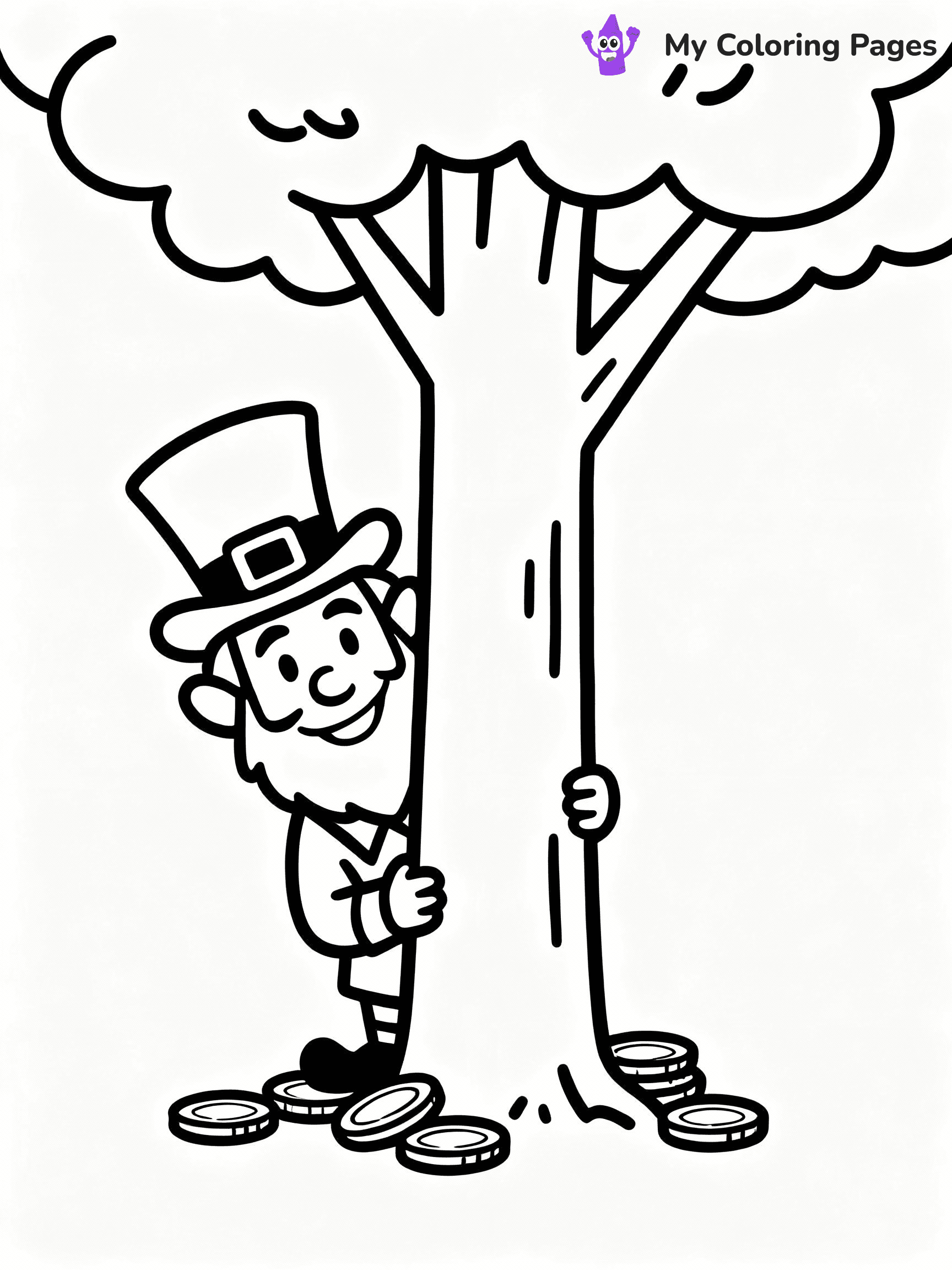 ⚠️ CRITICAL REQUIREMENT - ABSOLUTE BLACK AND WHITE ONLY ⚠️
This MUST be a BLACK AND WHITE line drawing ONLY. NO COLORS whatsoever.
- ONLY pure black lines (#000000) on pure white background (#FFFFFF)
- ABSOLUTELY NO colors, NO shading, NO gradients, NO grayscale
- If there are ANY colors in the output, the image is REJECTED
- This is a COLORING PAGE - meant to be COLORED IN by children
- The output must be UNCOLORED line art ready for coloring
⚠️ SUBJECT TO DRAW: Leprechaun hiding behind a tree, mischievous smile, gold coins scattered at the base, line art style
(REMEMBER: Output must be BLACK AND WHITE line art only, NOT colored!)
# COLORING PAGE: BLACK OUTLINES ONLY - WHITE BACKGROUND MANDATORY
Create a **coloring book page** using EXACTLY two values: black lines, white space.
## NON-NEGOTIABLE BINARY RULES
- **ONLY #000000 (black) and #FFFFFF (white)** - NO other values exist
- **EVERY PIXEL = BLACK OR WHITE** - no gray/shading/antialiasing
- **WHITE BACKGROUND MANDATORY** - entire canvas stays white
- **ALL SHAPES HOLLOW** - everything is empty outlines waiting to be colored
- **FORBIDDEN:** fills, shading, gradients, patterns, textures, colors
- **NO SOLID REGIONS** - if it's not a thin line, it's wrong
## Universal Line Standards
- Black outlines ONLY - thin, uniform weight
- Every shape completely empty inside
- Closed contours suitable for coloring
- Simple flat illustration - zero depth/3D/realism
- **Style:** Whimsical Doodle Art Alley - rounded, friendly outlines (unless specified)
## Everything = Outline Only
- Characters/animals: hollow shapes
- Objects/clothing: empty contours
- Backgrounds/scenery: line work only
- Natural elements: outlined forms
- Dark/night areas: don't exist (use outlined symbols)
- Textures/patterns: convert to simple lines
## The Test
Can a child color EVERY white space with crayons? If any area is pre-filled/shaded/gray or colored in, it FAILS. Every shape must be waiting to receive color.
**FINAL OUTPUT**: Binary coloring page. Black lines define shapes. White spaces ready for coloring. Nothing else exists. No exceptions. Print-ready.
⚠️ FINAL REMINDER: Draw the subject "Leprechaun hiding behind a tree, mischievous smile, gold coins scattered at the base, line art style" as BLACK AND WHITE line art. Zero colors in output.