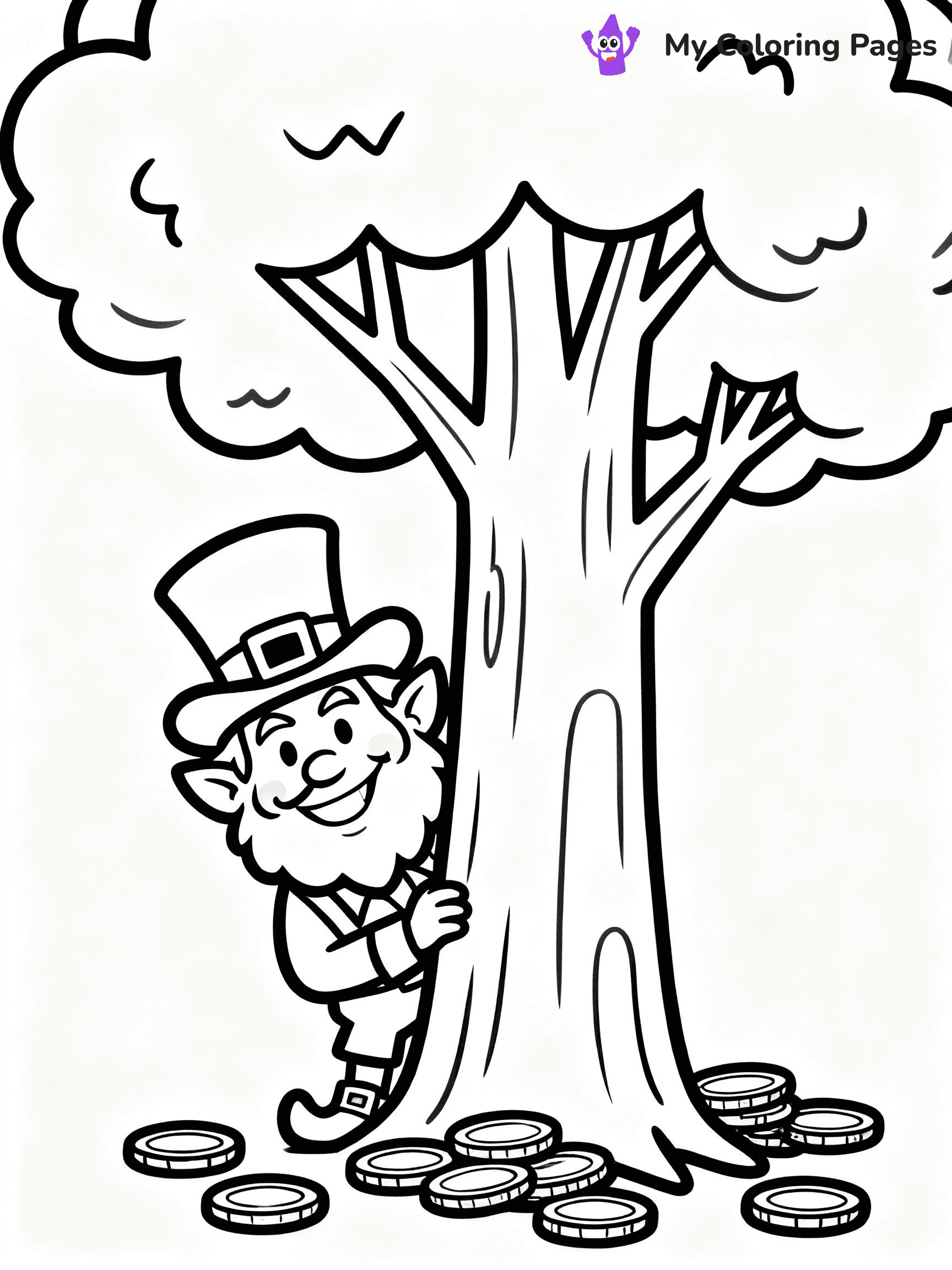 ⚠️ CRITICAL REQUIREMENT - ABSOLUTE BLACK AND WHITE ONLY ⚠️
This MUST be a BLACK AND WHITE line drawing ONLY. NO COLORS whatsoever.
- ONLY pure black lines (#000000) on pure white background (#FFFFFF)
- ABSOLUTELY NO colors, NO shading, NO gradients, NO grayscale
- If there are ANY colors in the output, the image is REJECTED
- This is a COLORING PAGE - meant to be COLORED IN by children
- The output must be UNCOLORED line art ready for coloring
⚠️ SUBJECT TO DRAW: Leprechaun hiding behind a tree, mischievous smile, gold coins scattered at the base, line art style
(REMEMBER: Output must be BLACK AND WHITE line art only, NOT colored!)
# COLORING PAGE: BLACK OUTLINES ONLY - WHITE BACKGROUND MANDATORY
Create a **coloring book page** using EXACTLY two values: black lines, white space.
## NON-NEGOTIABLE BINARY RULES
- **ONLY #000000 (black) and #FFFFFF (white)** - NO other values exist
- **EVERY PIXEL = BLACK OR WHITE** - no gray/shading/antialiasing
- **WHITE BACKGROUND MANDATORY** - entire canvas stays white
- **ALL SHAPES HOLLOW** - everything is empty outlines waiting to be colored
- **FORBIDDEN:** fills, shading, gradients, patterns, textures, colors
- **NO SOLID REGIONS** - if it's not a thin line, it's wrong
## Universal Line Standards
- Black outlines ONLY - thin, uniform weight
- Every shape completely empty inside
- Closed contours suitable for coloring
- Simple flat illustration - zero depth/3D/realism
- **Style:** Whimsical Doodle Art Alley - rounded, friendly outlines (unless specified)
## Everything = Outline Only
- Characters/animals: hollow shapes
- Objects/clothing: empty contours
- Backgrounds/scenery: line work only
- Natural elements: outlined forms
- Dark/night areas: don't exist (use outlined symbols)
- Textures/patterns: convert to simple lines
## The Test
Can a child color EVERY white space with crayons? If any area is pre-filled/shaded/gray or colored in, it FAILS. Every shape must be waiting to receive color.
**FINAL OUTPUT**: Binary coloring page. Black lines define shapes. White spaces ready for coloring. Nothing else exists. No exceptions. Print-ready.
⚠️ FINAL REMINDER: Draw the subject "Leprechaun hiding behind a tree, mischievous smile, gold coins scattered at the base, line art style" as BLACK AND WHITE line art. Zero colors in output.