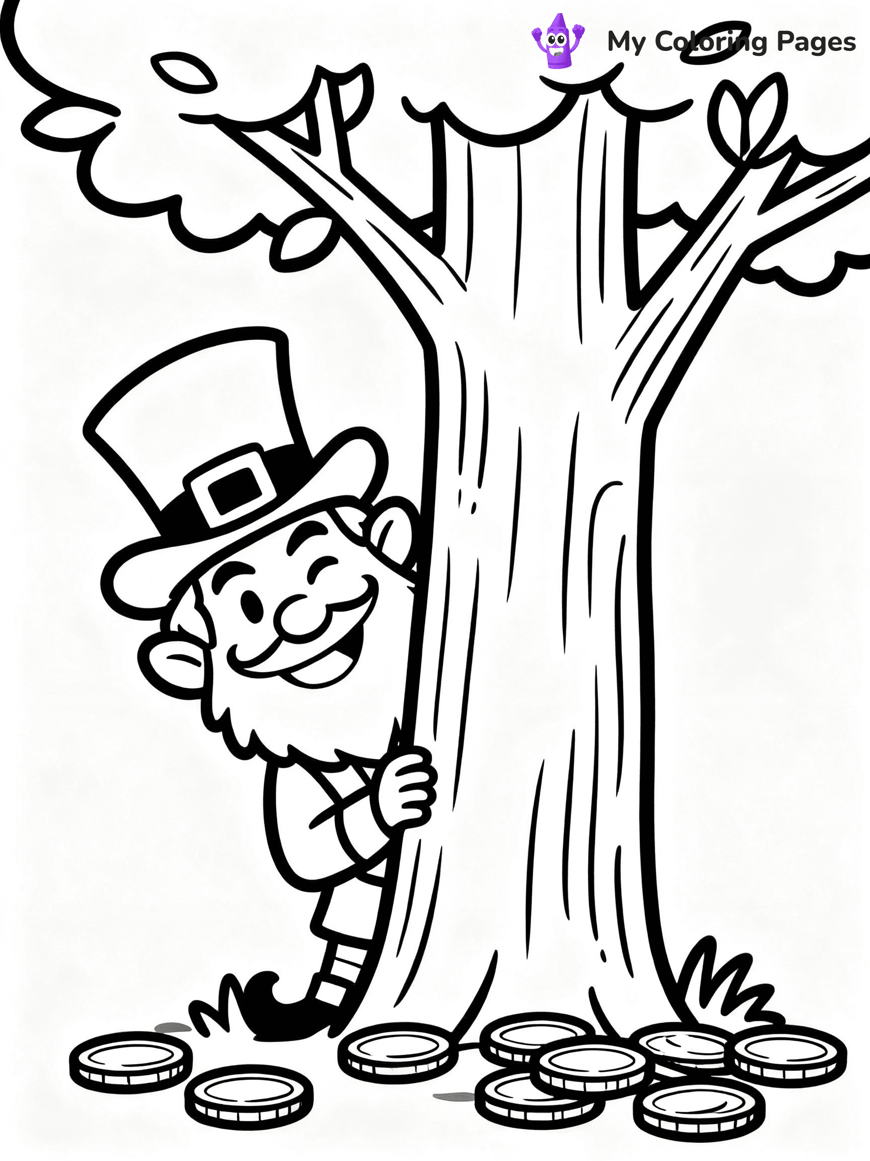 ⚠️ CRITICAL REQUIREMENT - ABSOLUTE BLACK AND WHITE ONLY ⚠️
This MUST be a BLACK AND WHITE line drawing ONLY. NO COLORS whatsoever.
- ONLY pure black lines (#000000) on pure white background (#FFFFFF)
- ABSOLUTELY NO colors, NO shading, NO gradients, NO grayscale
- If there are ANY colors in the output, the image is REJECTED
- This is a COLORING PAGE - meant to be COLORED IN by children
- The output must be UNCOLORED line art ready for coloring
⚠️ SUBJECT TO DRAW: Leprechaun hiding behind a tree, mischievous smile, gold coins scattered at the base, line art style
(REMEMBER: Output must be BLACK AND WHITE line art only, NOT colored!)
# COLORING PAGE: BLACK OUTLINES ONLY - WHITE BACKGROUND MANDATORY
Create a **coloring book page** using EXACTLY two values: black lines, white space.
## NON-NEGOTIABLE BINARY RULES
- **ONLY #000000 (black) and #FFFFFF (white)** - NO other values exist
- **EVERY PIXEL = BLACK OR WHITE** - no gray/shading/antialiasing
- **WHITE BACKGROUND MANDATORY** - entire canvas stays white
- **ALL SHAPES HOLLOW** - everything is empty outlines waiting to be colored
- **FORBIDDEN:** fills, shading, gradients, patterns, textures, colors
- **NO SOLID REGIONS** - if it's not a thin line, it's wrong
## Universal Line Standards
- Black outlines ONLY - thin, uniform weight
- Every shape completely empty inside
- Closed contours suitable for coloring
- Simple flat illustration - zero depth/3D/realism
- **Style:** Whimsical Doodle Art Alley - rounded, friendly outlines (unless specified)
## Everything = Outline Only
- Characters/animals: hollow shapes
- Objects/clothing: empty contours
- Backgrounds/scenery: line work only
- Natural elements: outlined forms
- Dark/night areas: don't exist (use outlined symbols)
- Textures/patterns: convert to simple lines
## The Test
Can a child color EVERY white space with crayons? If any area is pre-filled/shaded/gray or colored in, it FAILS. Every shape must be waiting to receive color.
**FINAL OUTPUT**: Binary coloring page. Black lines define shapes. White spaces ready for coloring. Nothing else exists. No exceptions. Print-ready.
⚠️ FINAL REMINDER: Draw the subject "Leprechaun hiding behind a tree, mischievous smile, gold coins scattered at the base, line art style" as BLACK AND WHITE line art. Zero colors in output.