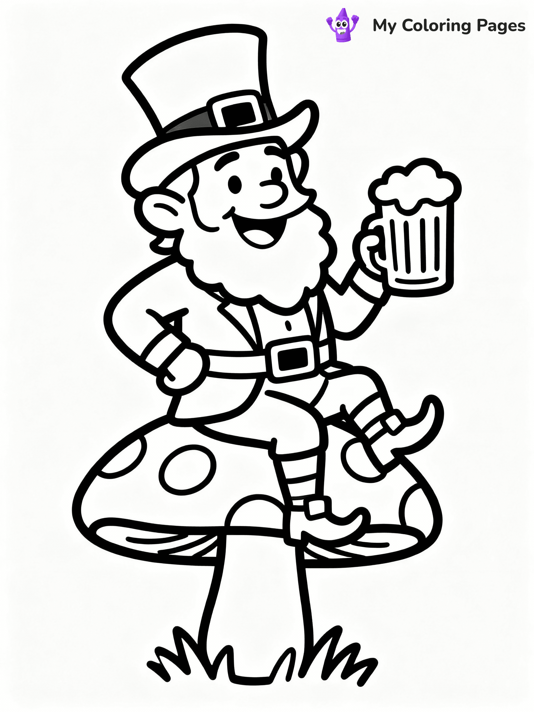 ⚠️ CRITICAL REQUIREMENT - ABSOLUTE BLACK AND WHITE ONLY ⚠️
This MUST be a BLACK AND WHITE line drawing ONLY. NO COLORS whatsoever.
- ONLY pure black lines (#000000) on pure white background (#FFFFFF)
- ABSOLUTELY NO colors, NO shading, NO gradients, NO grayscale
- If there are ANY colors in the output, the image is REJECTED
- This is a COLORING PAGE - meant to be COLORED IN by children
- The output must be UNCOLORED line art ready for coloring
⚠️ SUBJECT TO DRAW: Cheerful leprechaun holding a pint of beer, sitting on a toadstool, with a playful grin, line art style
(REMEMBER: Output must be BLACK AND WHITE line art only, NOT colored!)
# COLORING PAGE: BLACK OUTLINES ONLY - WHITE BACKGROUND MANDATORY
Create a **coloring book page** using EXACTLY two values: black lines, white space.
## NON-NEGOTIABLE BINARY RULES
- **ONLY #000000 (black) and #FFFFFF (white)** - NO other values exist
- **EVERY PIXEL = BLACK OR WHITE** - no gray/shading/antialiasing
- **WHITE BACKGROUND MANDATORY** - entire canvas stays white
- **ALL SHAPES HOLLOW** - everything is empty outlines waiting to be colored
- **FORBIDDEN:** fills, shading, gradients, patterns, textures, colors
- **NO SOLID REGIONS** - if it's not a thin line, it's wrong
## Universal Line Standards
- Black outlines ONLY - thin, uniform weight
- Every shape completely empty inside
- Closed contours suitable for coloring
- Simple flat illustration - zero depth/3D/realism
- **Style:** Whimsical Doodle Art Alley - rounded, friendly outlines (unless specified)
## Everything = Outline Only
- Characters/animals: hollow shapes
- Objects/clothing: empty contours
- Backgrounds/scenery: line work only
- Natural elements: outlined forms
- Dark/night areas: don't exist (use outlined symbols)
- Textures/patterns: convert to simple lines
## The Test
Can a child color EVERY white space with crayons? If any area is pre-filled/shaded/gray or colored in, it FAILS. Every shape must be waiting to receive color.
**FINAL OUTPUT**: Binary coloring page. Black lines define shapes. White spaces ready for coloring. Nothing else exists. No exceptions. Print-ready.
⚠️ FINAL REMINDER: Draw the subject "Cheerful leprechaun holding a pint of beer, sitting on a toadstool, with a playful grin, line art style" as BLACK AND WHITE line art. Zero colors in output.