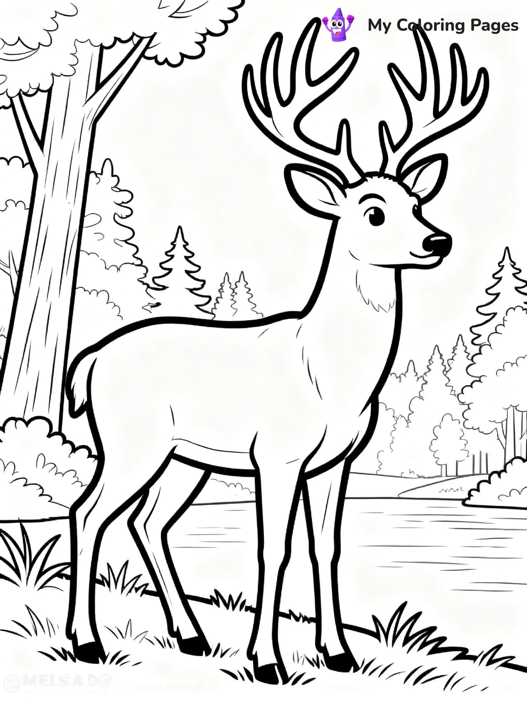 White Tailed Deer Coloring Pages - 14