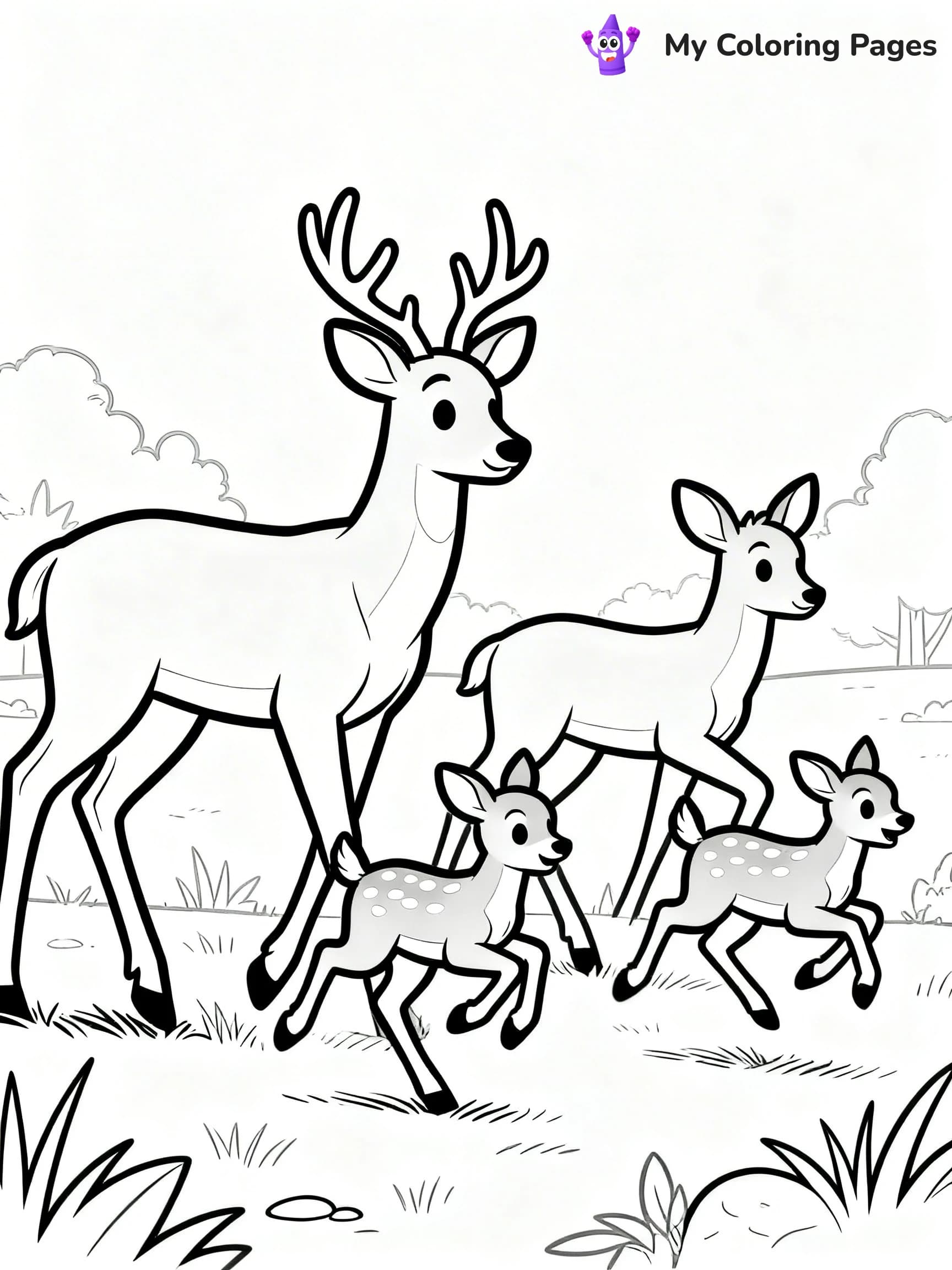 White Tailed Deer Coloring Pages - 7
