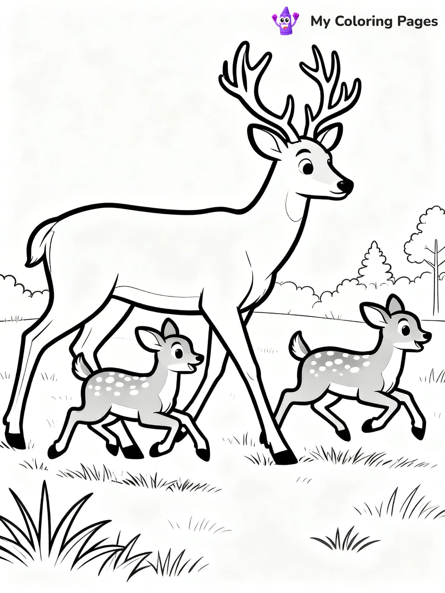 White Tailed Deer Coloring Pages - 6