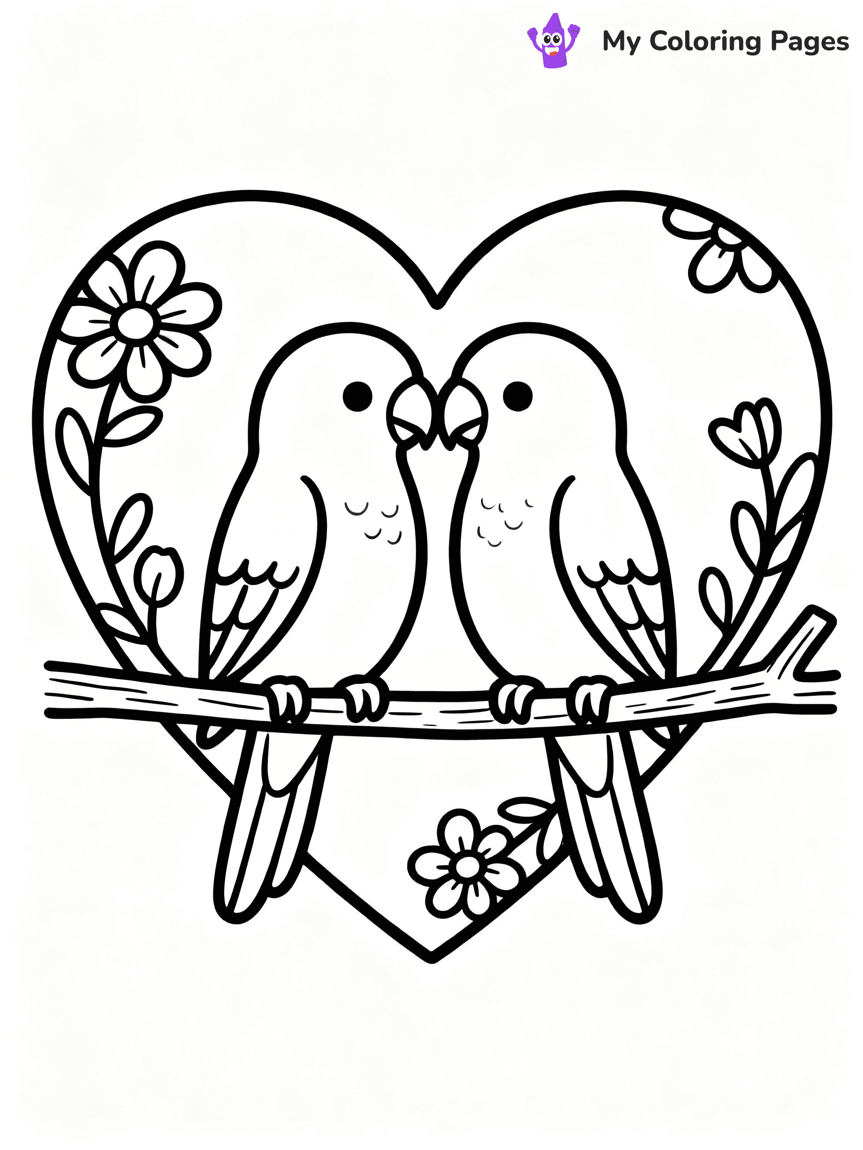 Cute Valentine Coloring Pages - 19