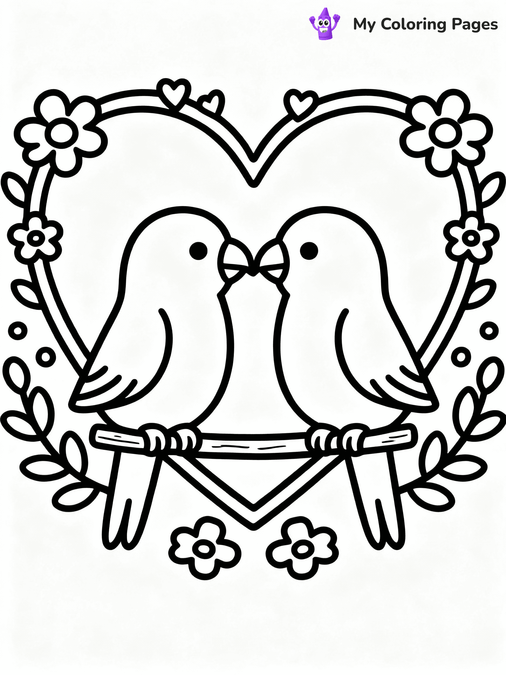 Cute Valentine Coloring Pages - 18