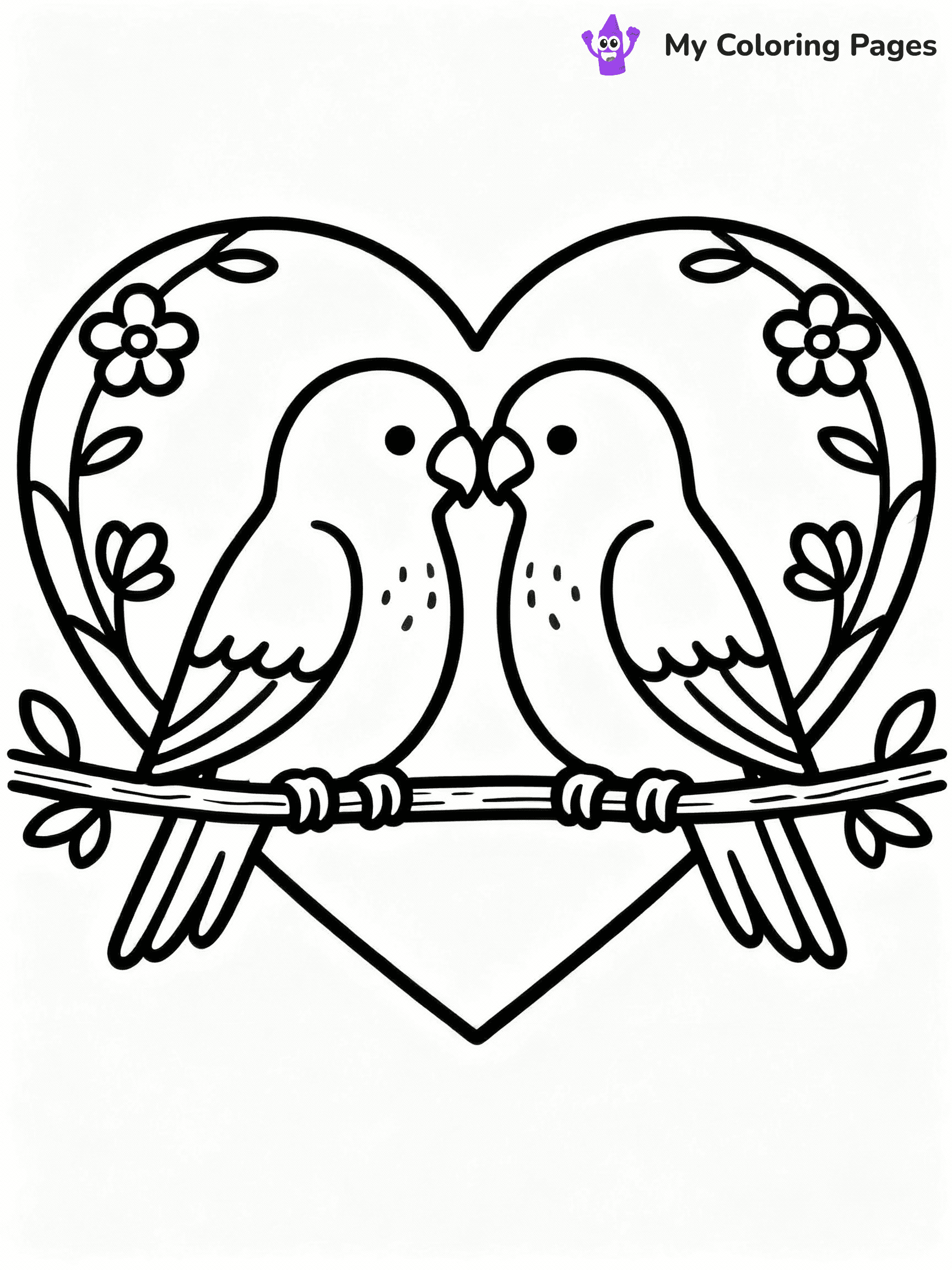 Cute Valentine Coloring Pages - 17
