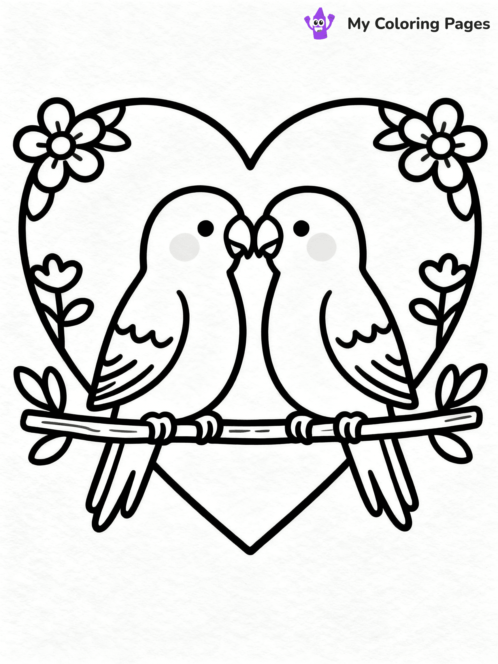 Cute Valentine Coloring Pages - 14