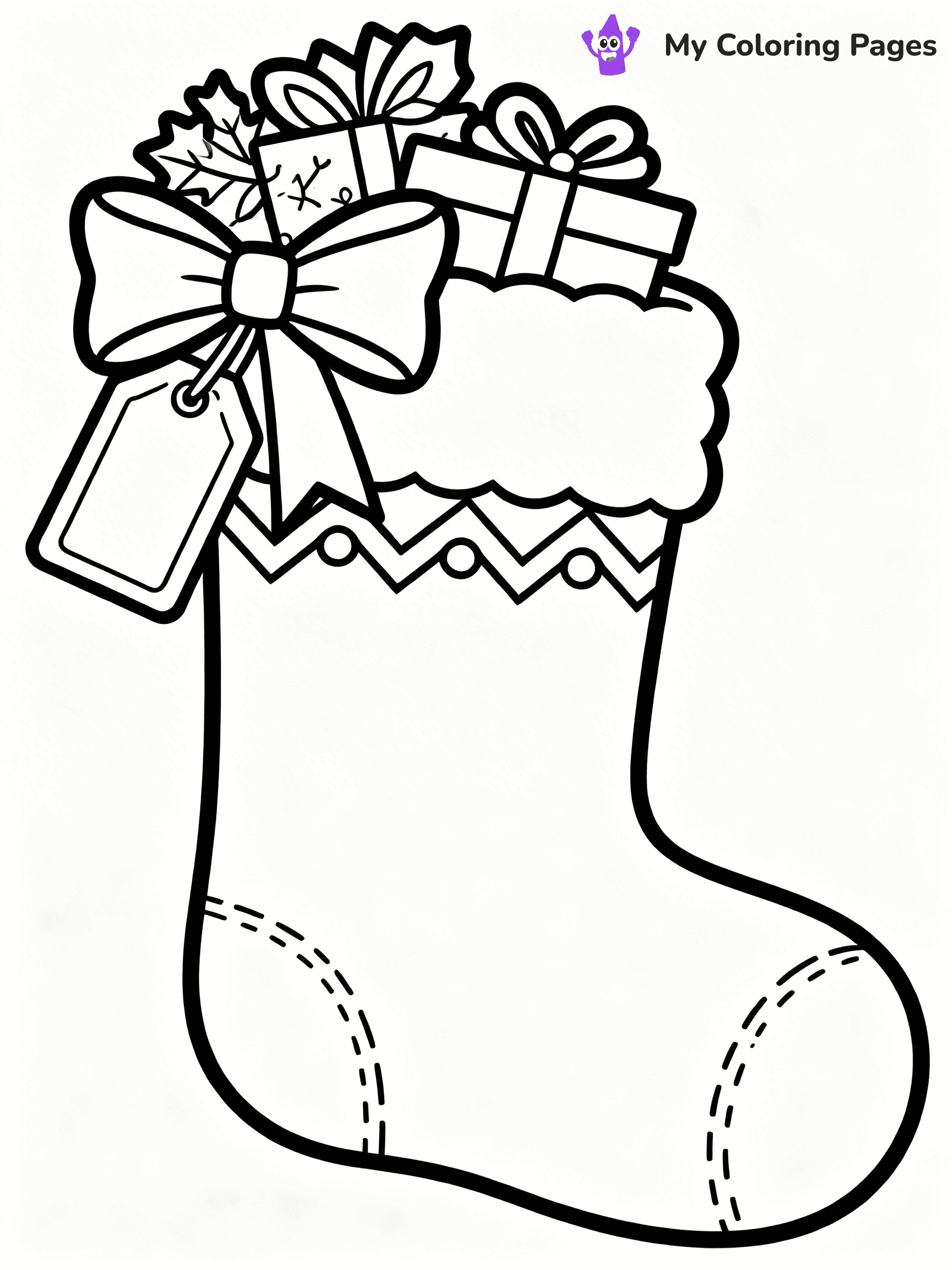Christmas Stocking Coloring Pages - 2