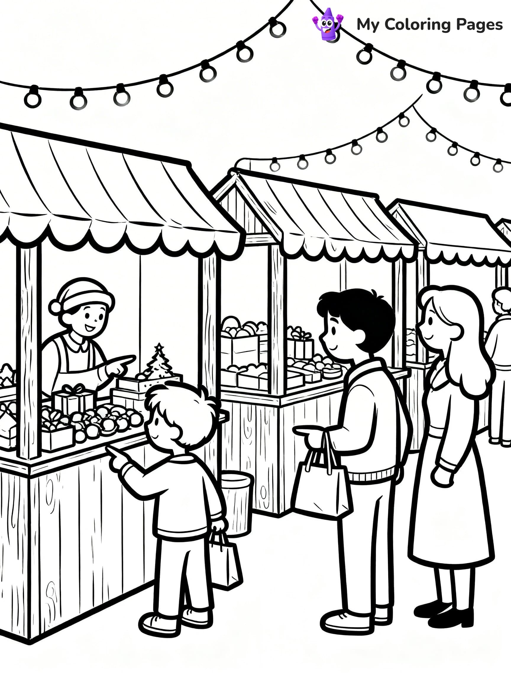 Vintage Christmas Coloring Pages - 4