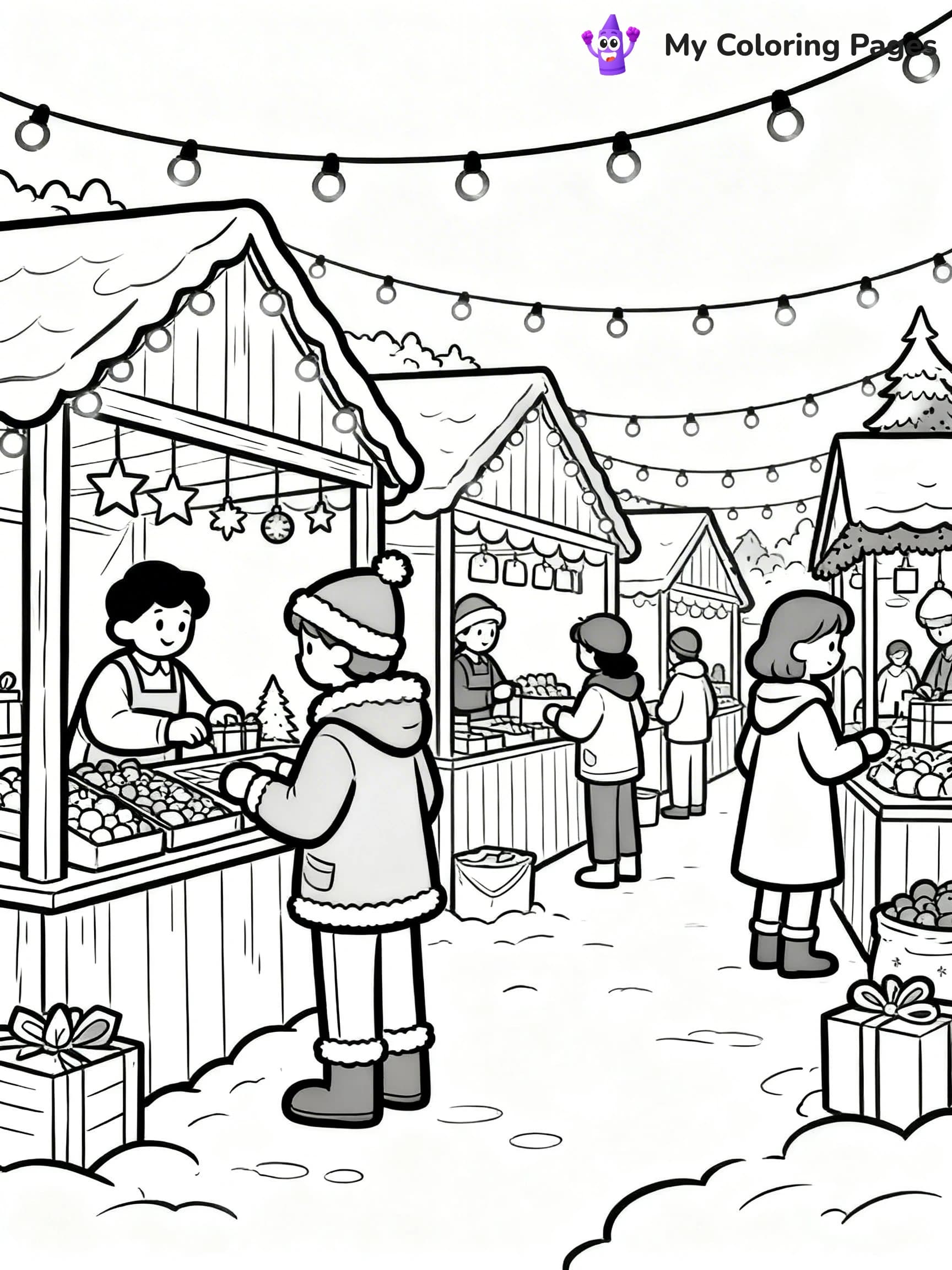 Vintage Christmas Coloring Pages - 3