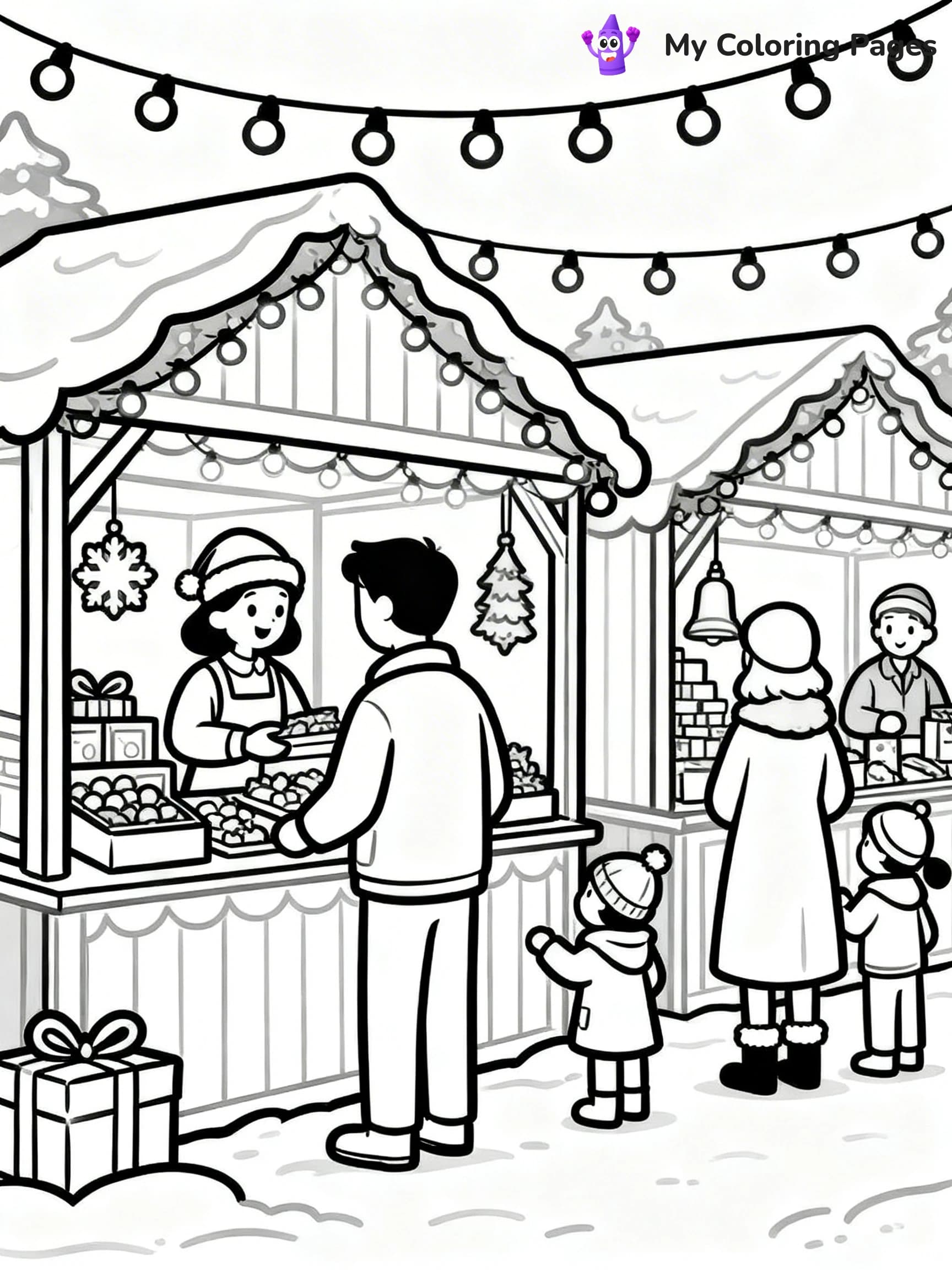 Vintage Christmas Coloring Pages - 1
