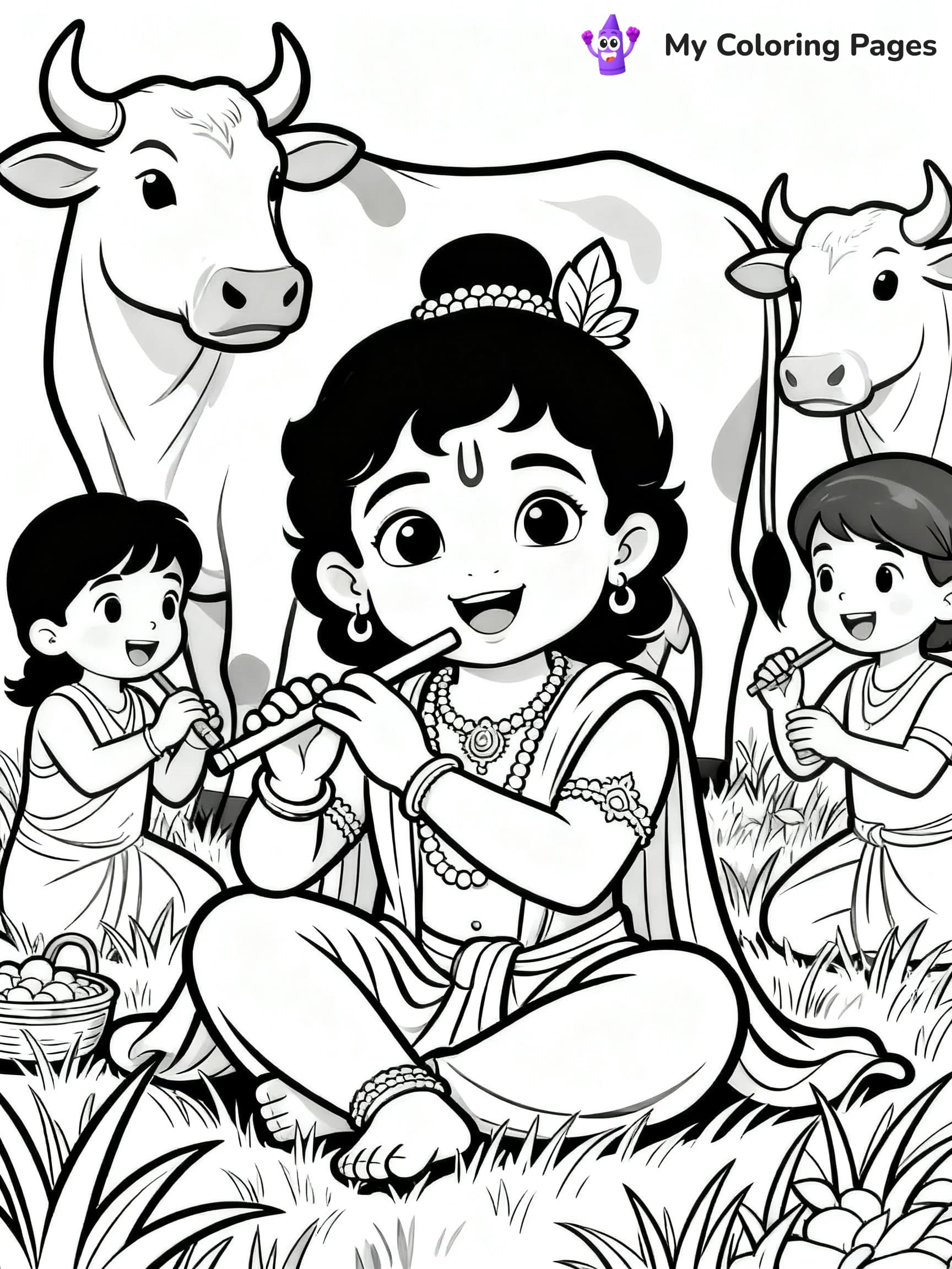 Cute Baby Krishna Coloring Pages - 8