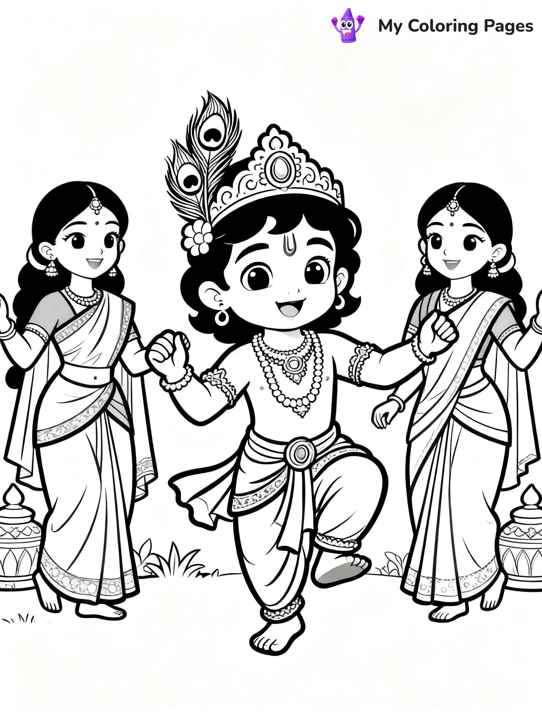 Cute Baby Krishna Coloring Pages - 5