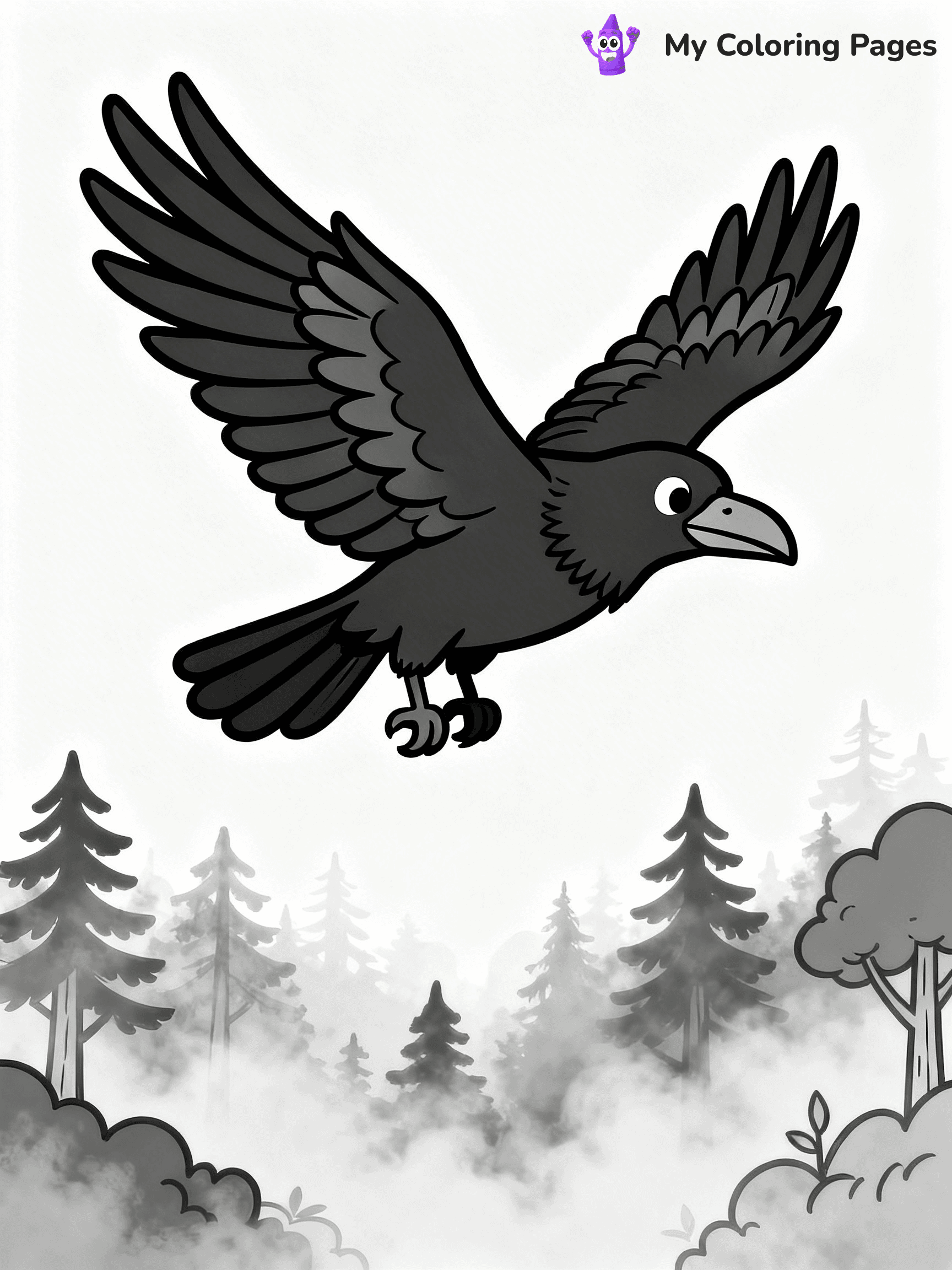 Raven Coloring Pages - 40