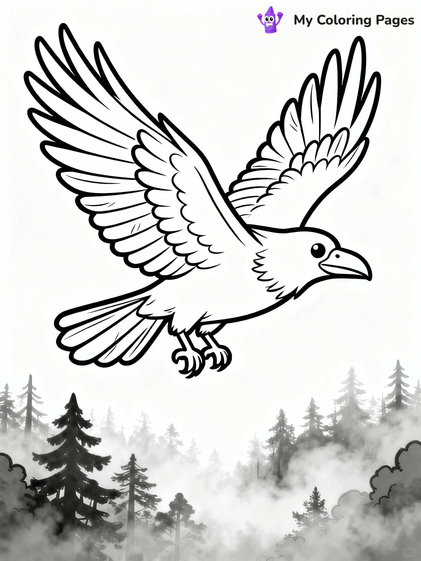 Raven Coloring Pages - 39