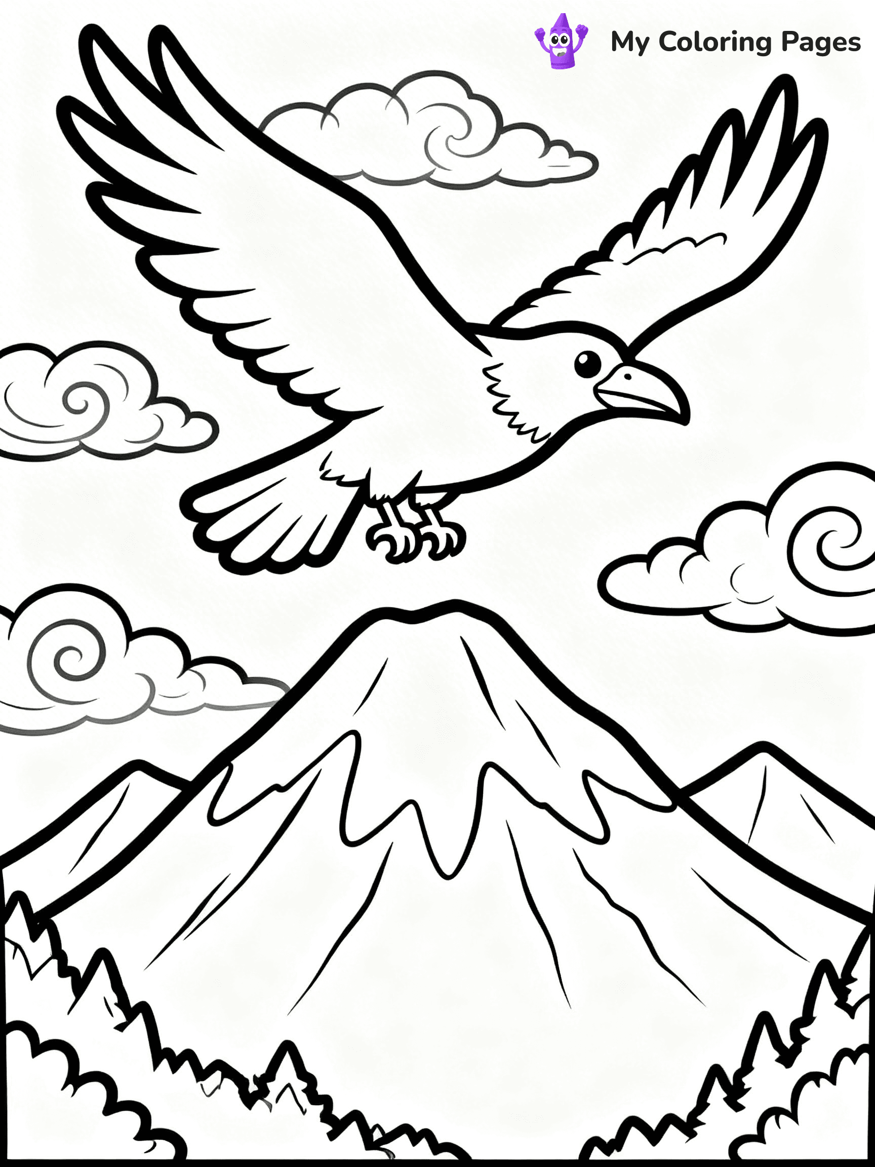 Raven Coloring Pages - 6