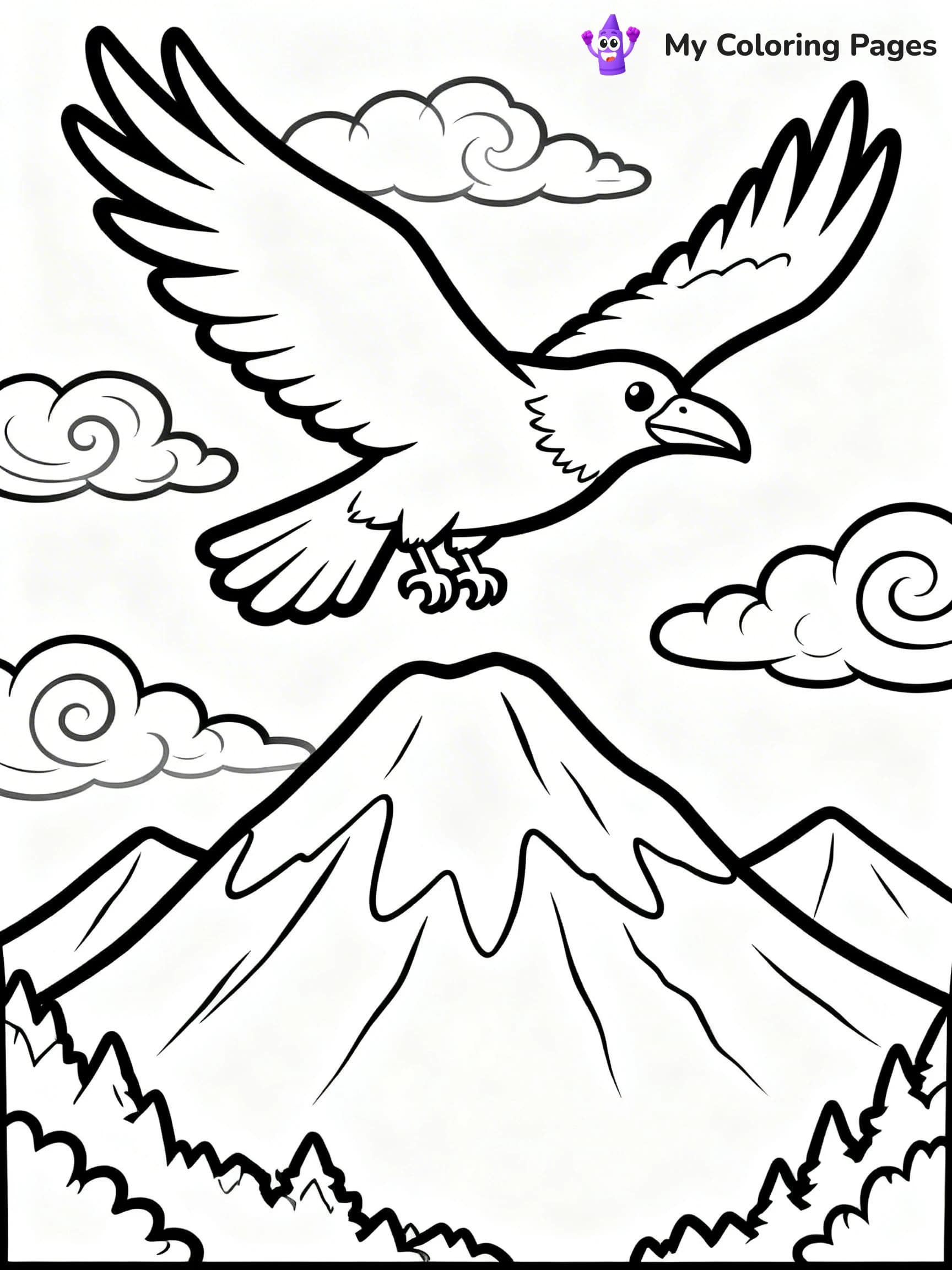 Raven Coloring Pages - 9