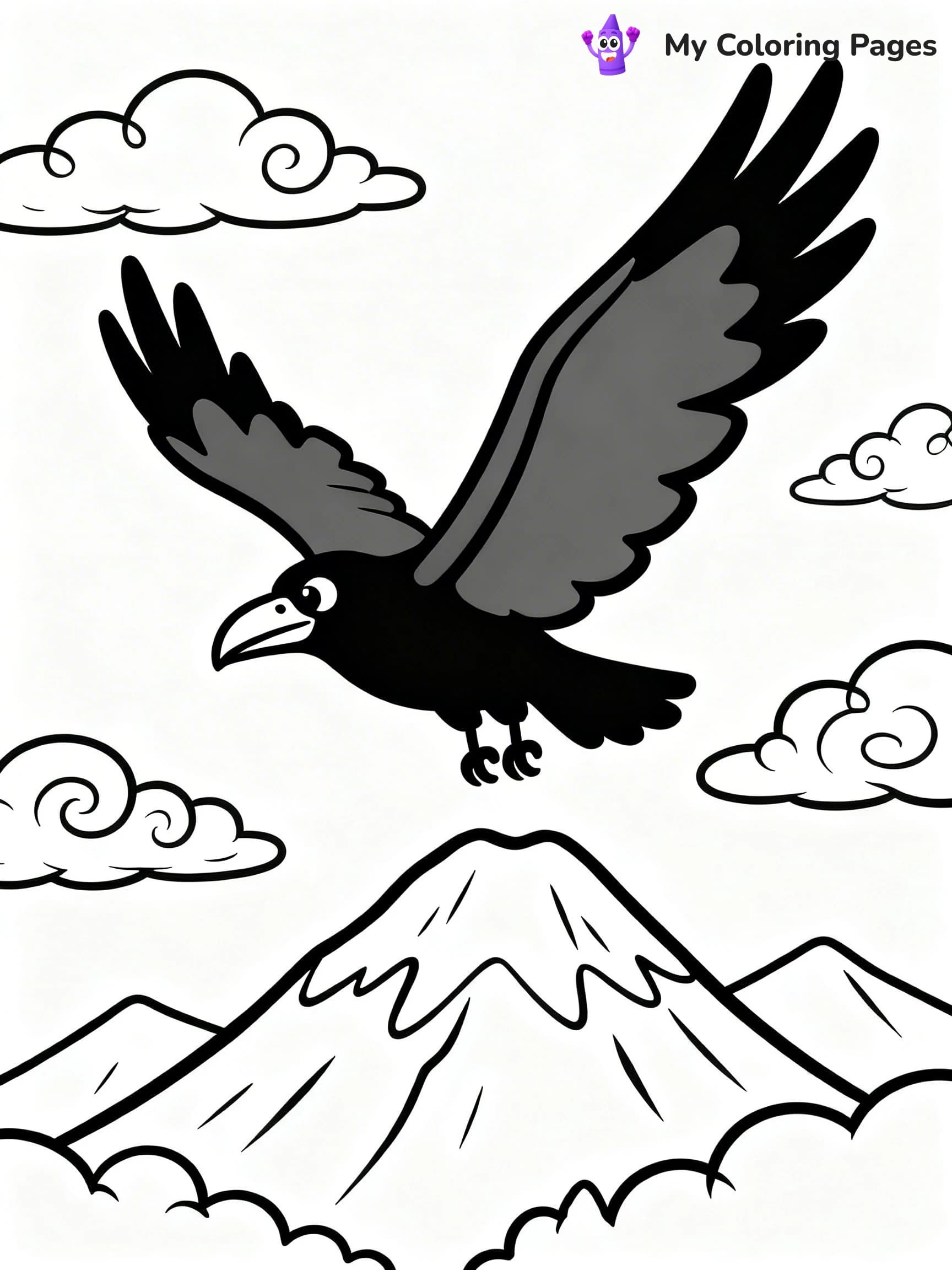 Raven Coloring Pages - 8