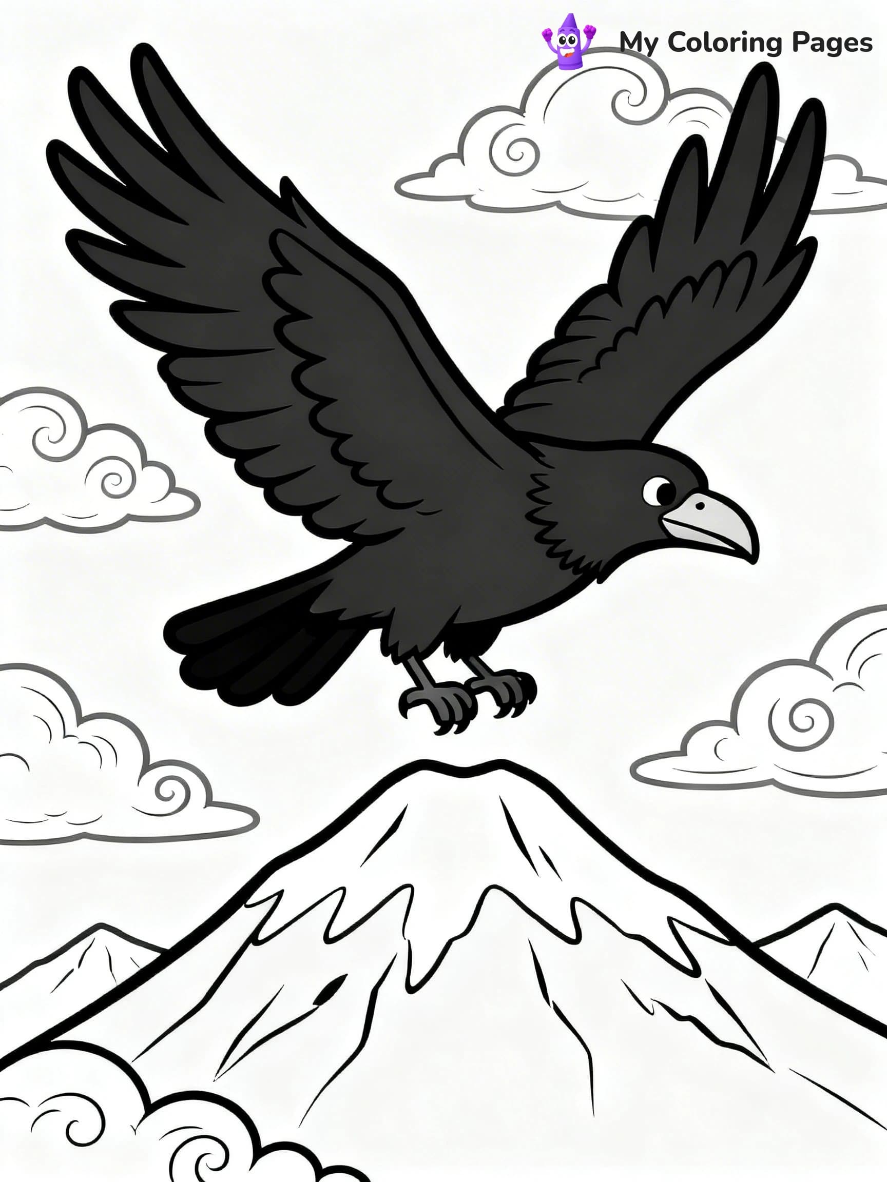 Raven Coloring Pages - 7