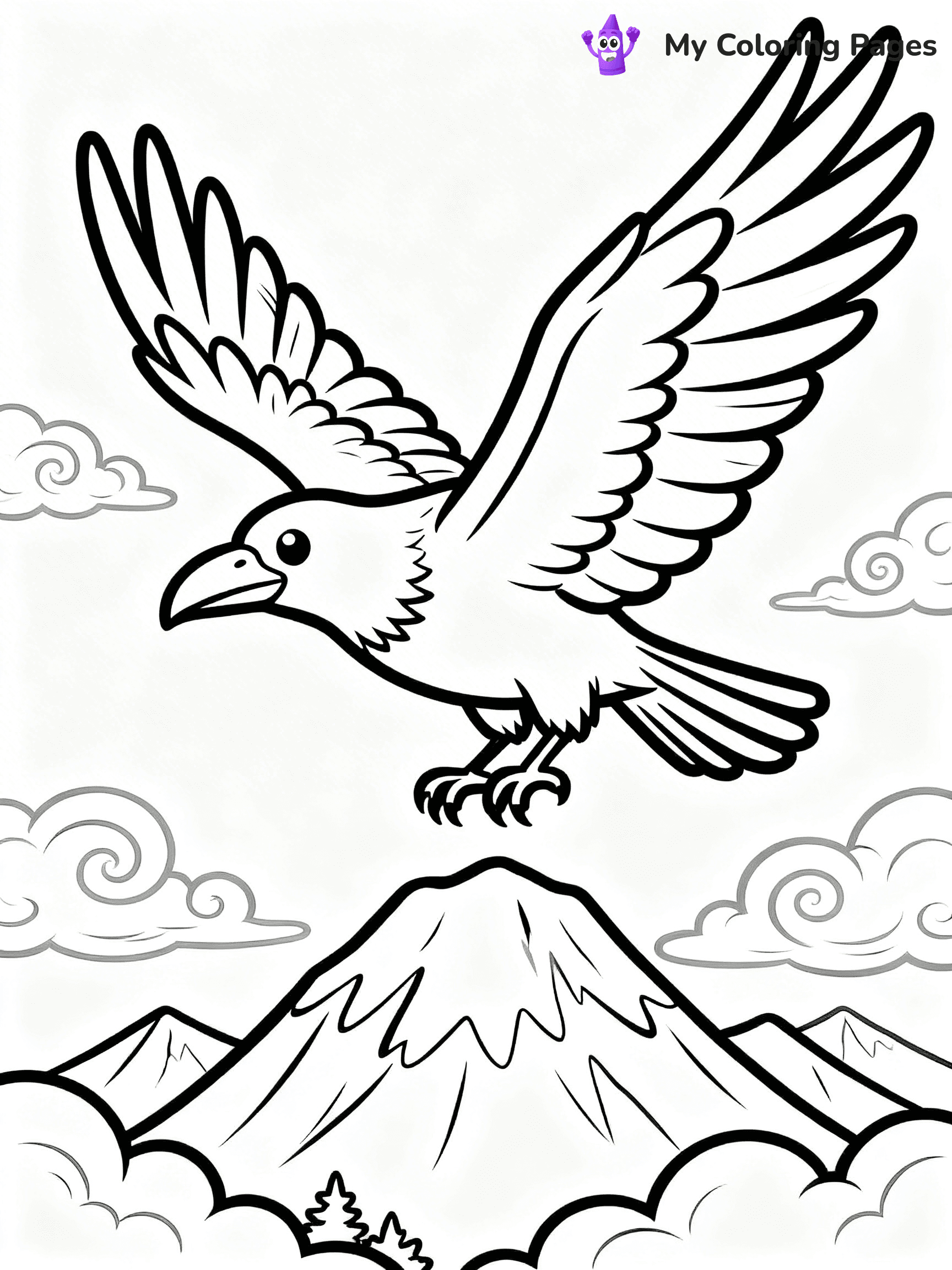 Raven Coloring Pages - 2