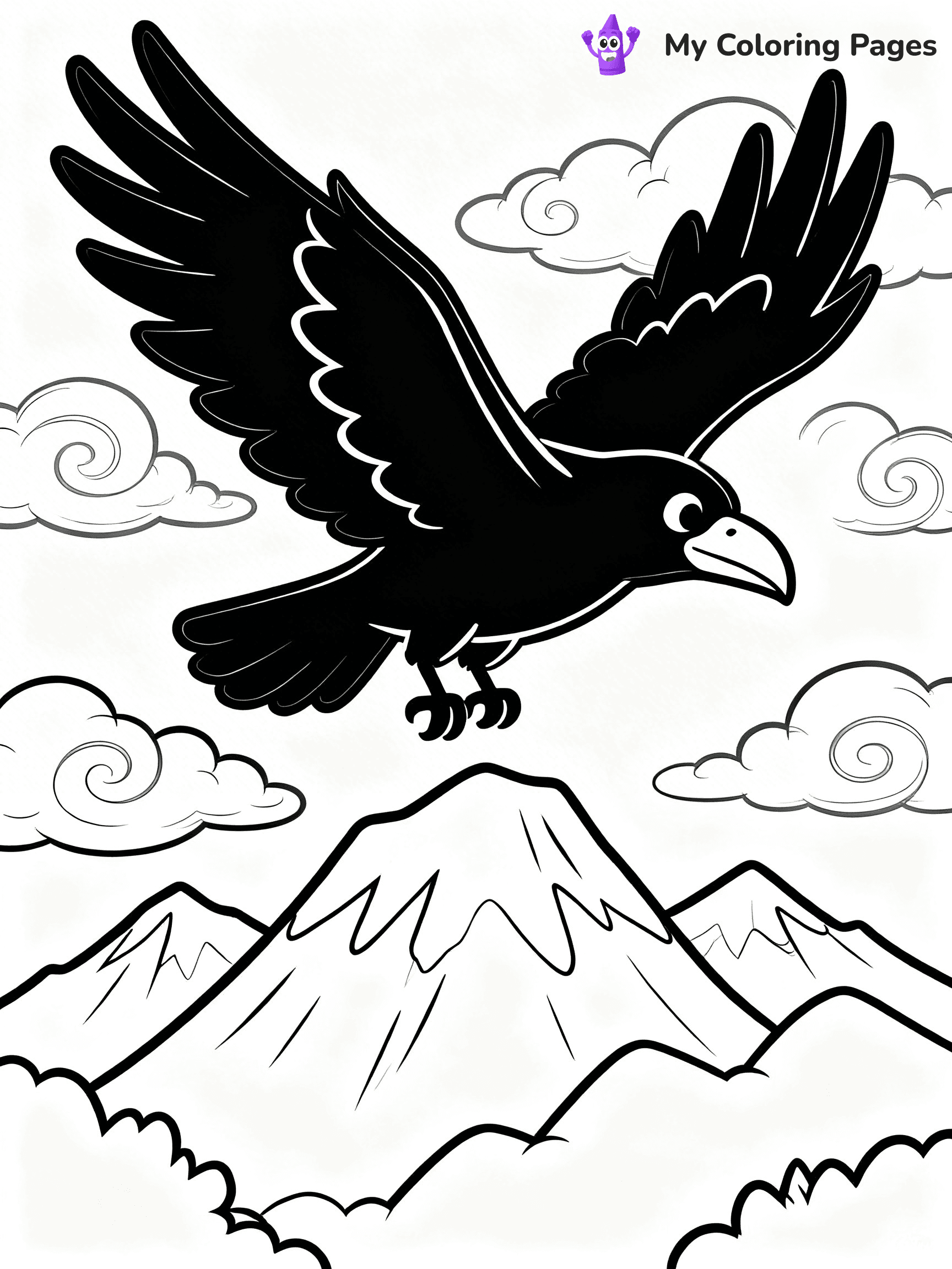 Raven Coloring Pages - 1