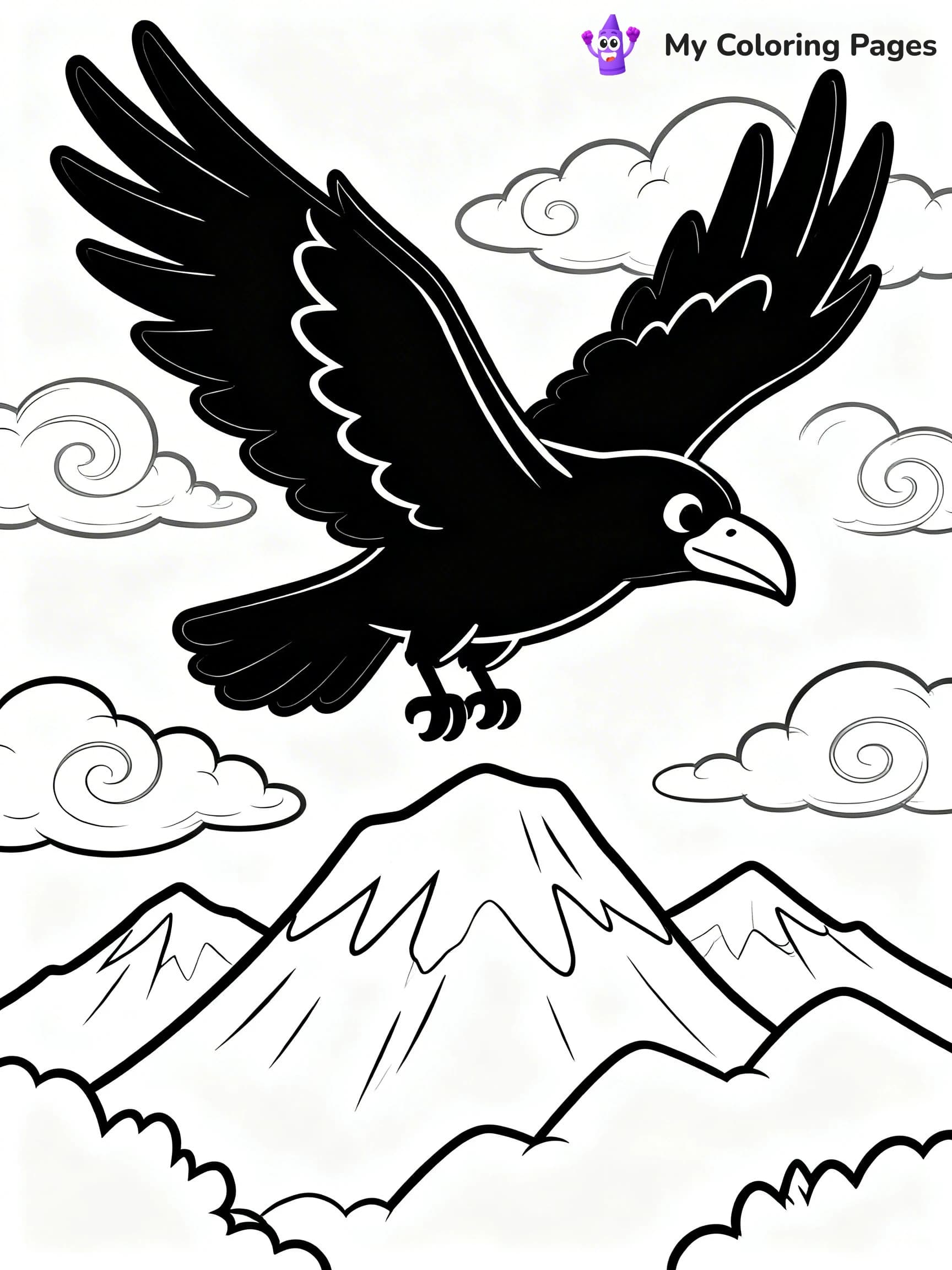 Raven Coloring Pages - 4