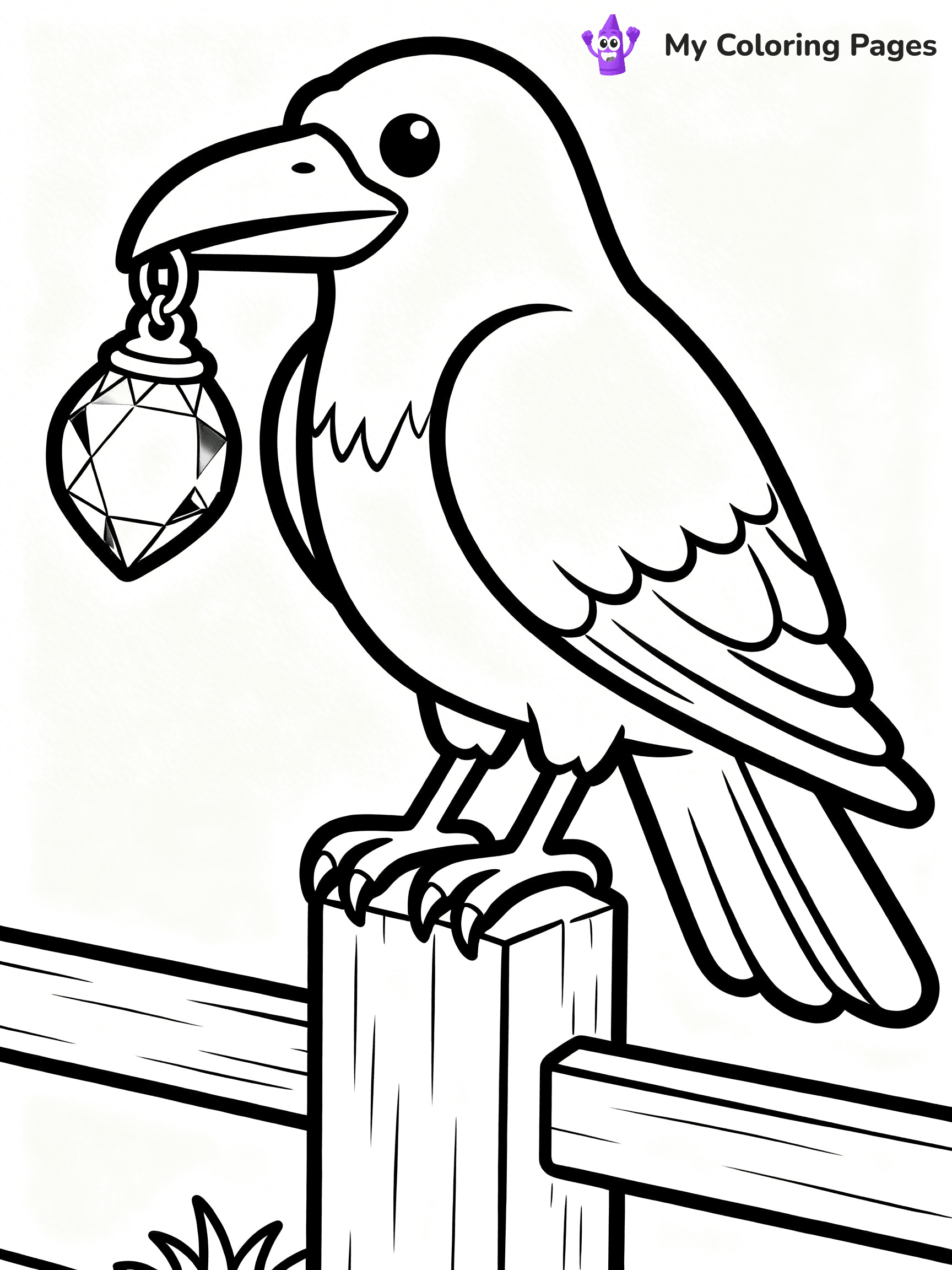 Raven Coloring Pages - 1
