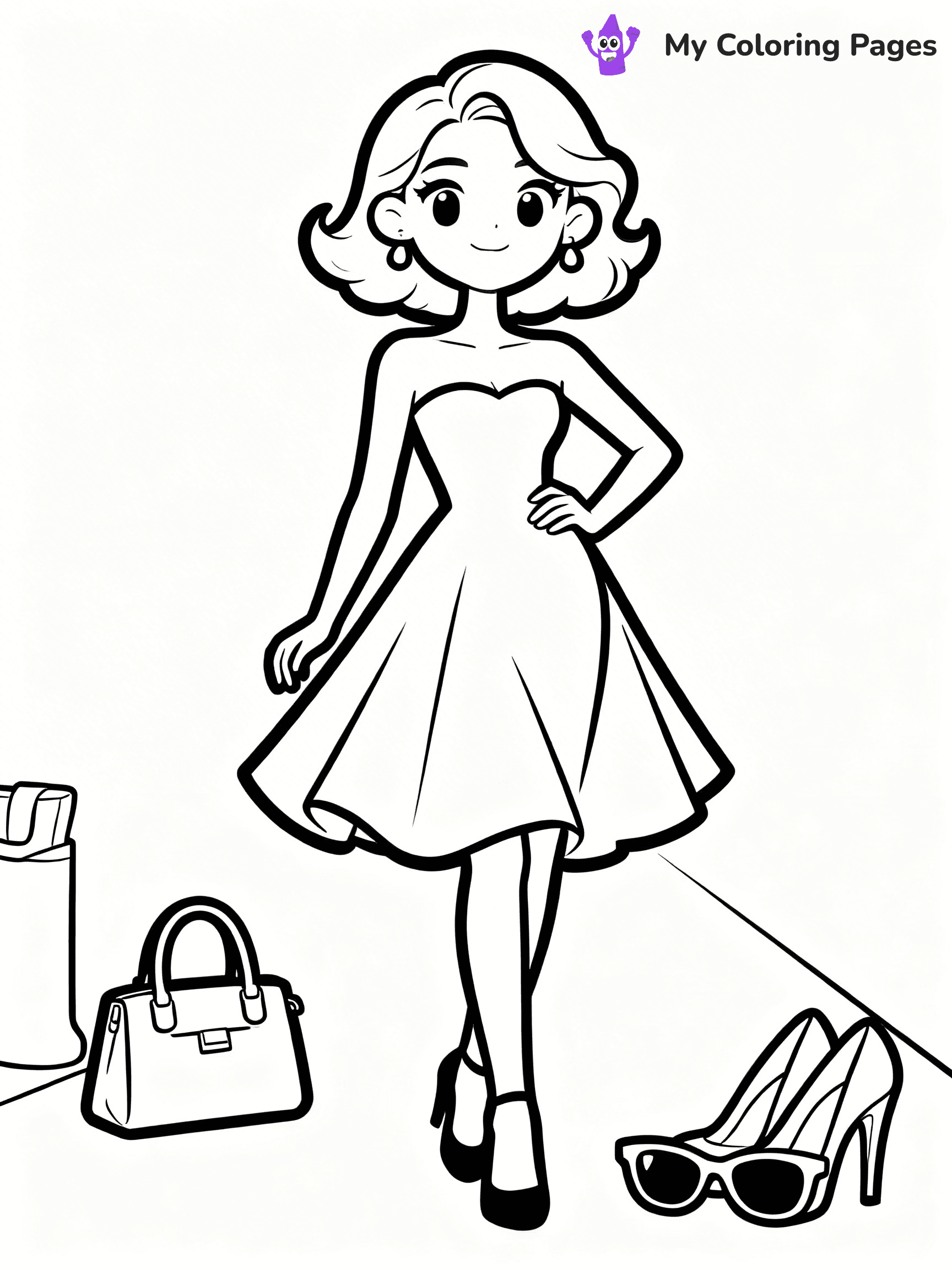 Easy Fashion Coloring Pages - 35