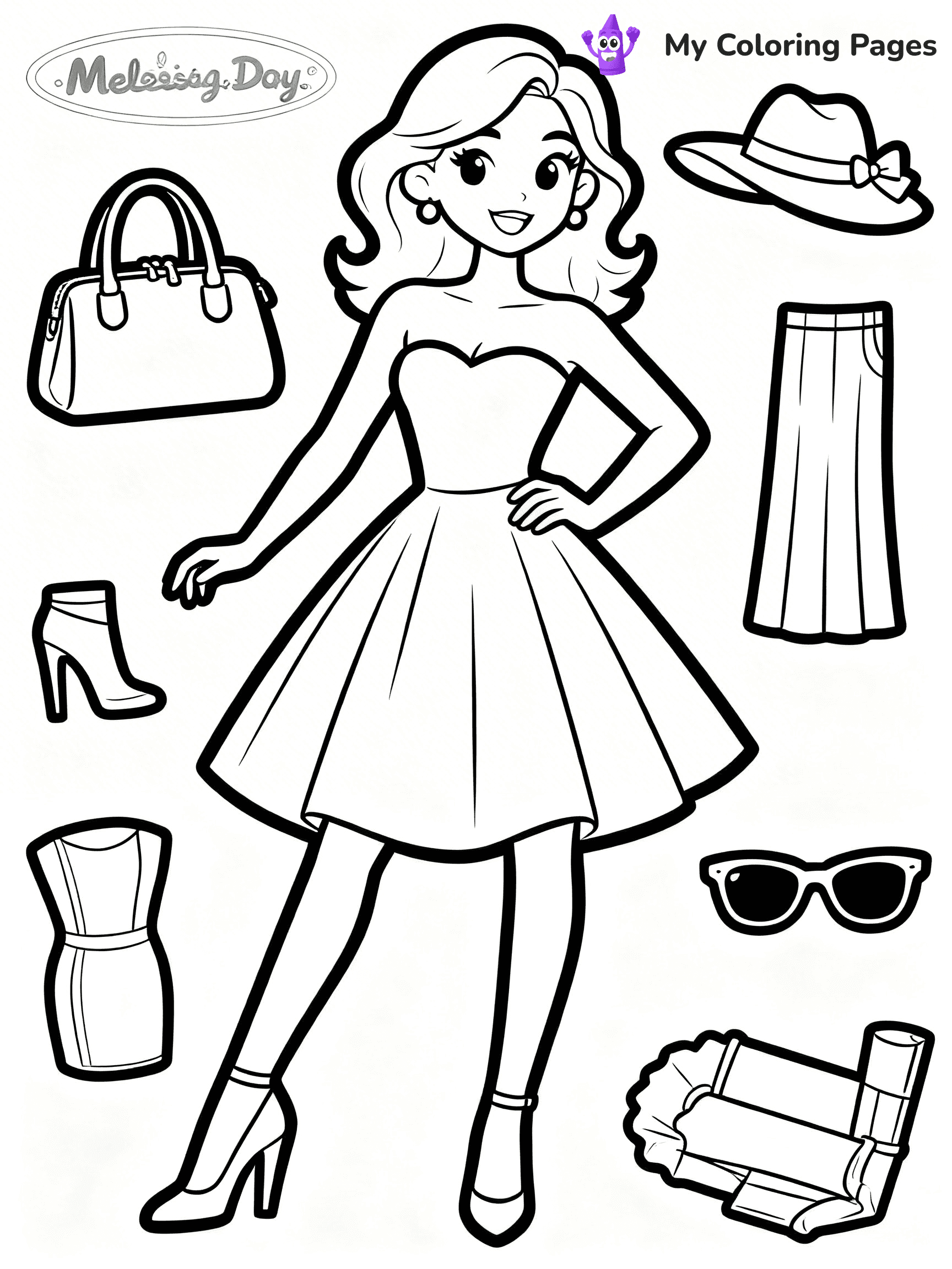 Easy Fashion Coloring Pages - 34