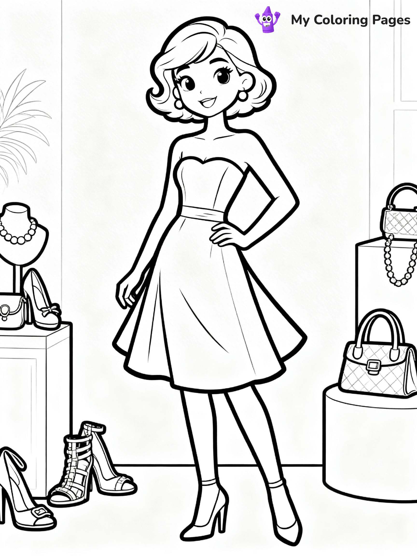 Easy Fashion Coloring Pages - 32