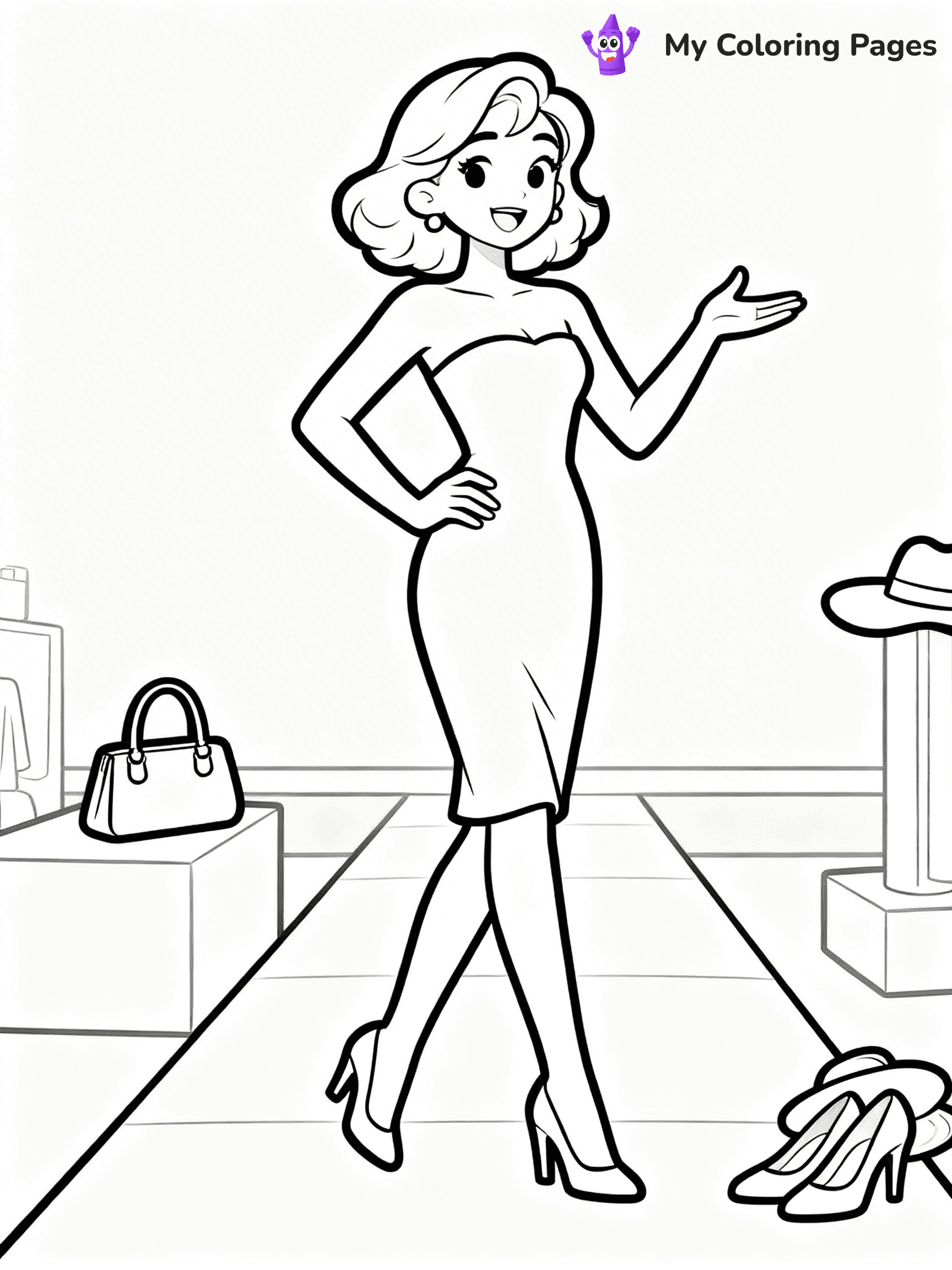 Easy Fashion Coloring Pages - 31