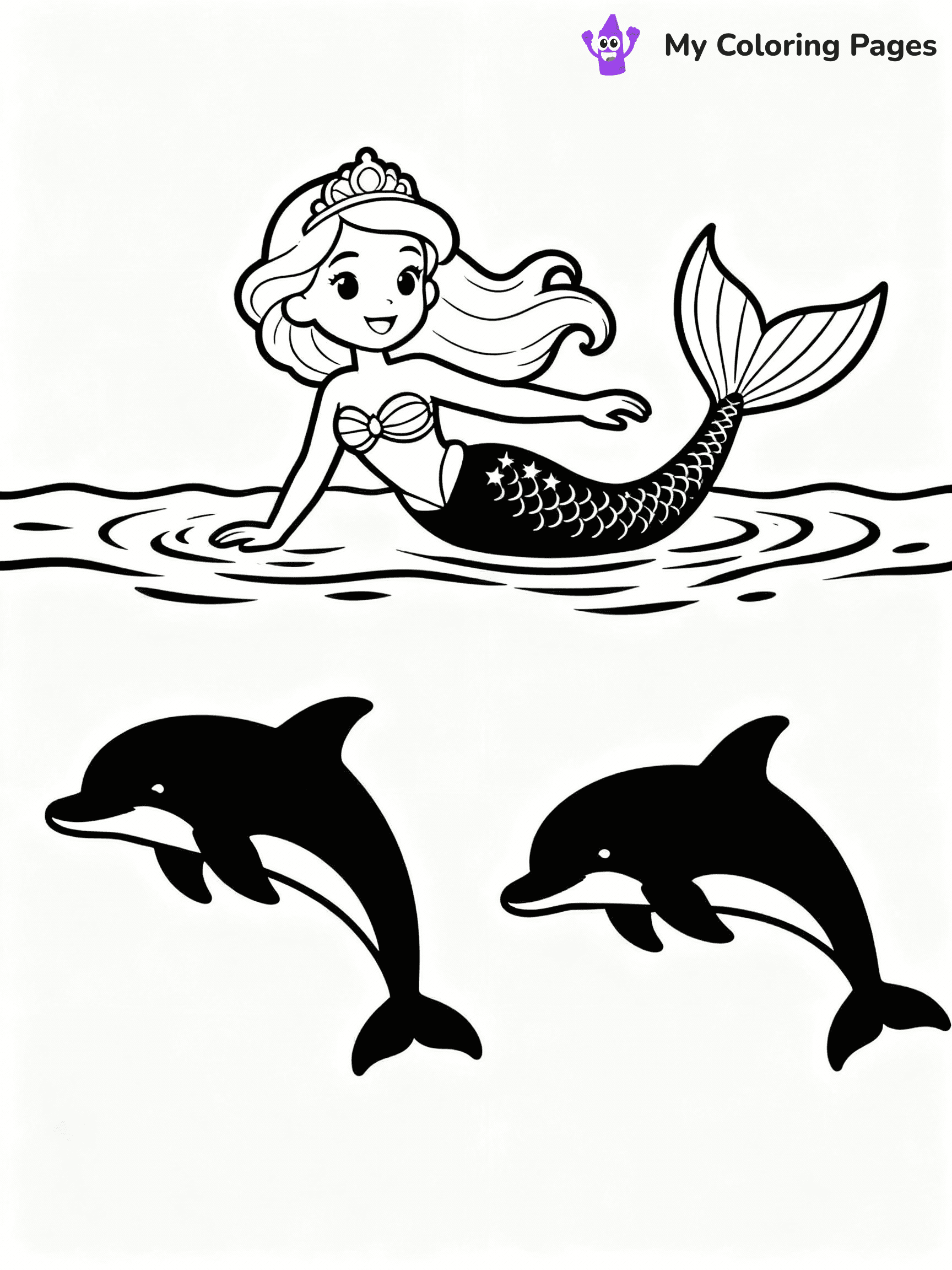 ⚠️ CRITICAL REQUIREMENT - ABSOLUTE BLACK AND WHITE ONLY ⚠️
This MUST be a BLACK AND WHITE line drawing ONLY. NO COLORS whatsoever.
- ONLY pure black lines (#000000) on pure white background (#FFFFFF)
- ABSOLUTELY NO colors, NO shading, NO gradients, NO grayscale
- If there are ANY colors in the output, the image is REJECTED
- This is a COLORING PAGE - meant to be COLORED IN by children
- The output must be UNCOLORED line art ready for coloring
⚠️ SUBJECT TO DRAW: Mermaid Barbie swimming with dolphins, shimmering tail visible under water. Important: PURE OUTLINES. NO FILLS, COLOR, SHADING, OR GREYSCALE. WHITE BACKGROUND.
(REMEMBER: Output must be BLACK AND WHITE line art only, NOT colored!)
# Flat, Friendly Cartoon Line-Art Coloring Page
You are generating a **pure black-and-white binary image** of a child-friendly cartoon scene combining characters and background scenery in one cohesive composition.
## Rendering Rules (Strict)
- Only two colors: pure black (#000000) outlines and pure white (#FFFFFF) background.
- No grayscale, shading, gradients, tints, fills, transparency, or partial pixels.
- No antialiasing or blended edges; every pixel is 100% black or white.
- No solid black fills inside shapes — all areas inside outlines must remain white.
- No dark clothing areas or filled tone blocks; all garments outlined only.
- No shadows, textures, lighting, or tonal variations.
- Must look like flat binary vector line-art for coloring pages.
## Drawing & Composition
- **Medium, consistent line weight**; clean closed outlines easy to color inside.
- **Flat, simple, child-friendly design** — no realism or 3D depth.
- Characters are **grounded on a surface**, centered and large.
- **Balanced composition** with clear silhouettes and minimal props.
## Scenery & Style
- Landmarks (e.g., mosque, CN Tower) and scenery (trees, benches, waves) drawn with **black outlines only.**
- For real-world figures, teams, or places, show accurate details using only black outlines—no text or logos. Use distinctive uniform patterns, abstract symbols, and landmark silhouettes to convey identity.
- Keep **consistent perspective**; no floating elements.
- **Style:** whimsical **Doodle Art Alley** — rounded, friendly outlines.
- May adapt shapes from **Crayola, Disney, Peppa Pig, Cocomelon** — *by shape only, never color.*
- Final output: **flat, crisp, binary (#000000/#FFFFFF)**, **no filled color or background text.**
EXTREMELYE IMPORTANT:
- PURE BINARY LINE-ART; NO FILLS (HAIR/CLOTHES/SKIN), SHADING, OR GREY.
- NO SHADING, COLOR. MUST BE WHITE BACKGROUND.
⚠️ FINAL REMINDER: Draw the subject "Mermaid Barbie swimming with dolphins, shimmering tail visible under water. Important: PURE OUTLINES. NO FILLS, COLOR, SHADING, OR GREYSCALE. WHITE BACKGROUND." as BLACK AND WHITE line art. Zero colors in output.