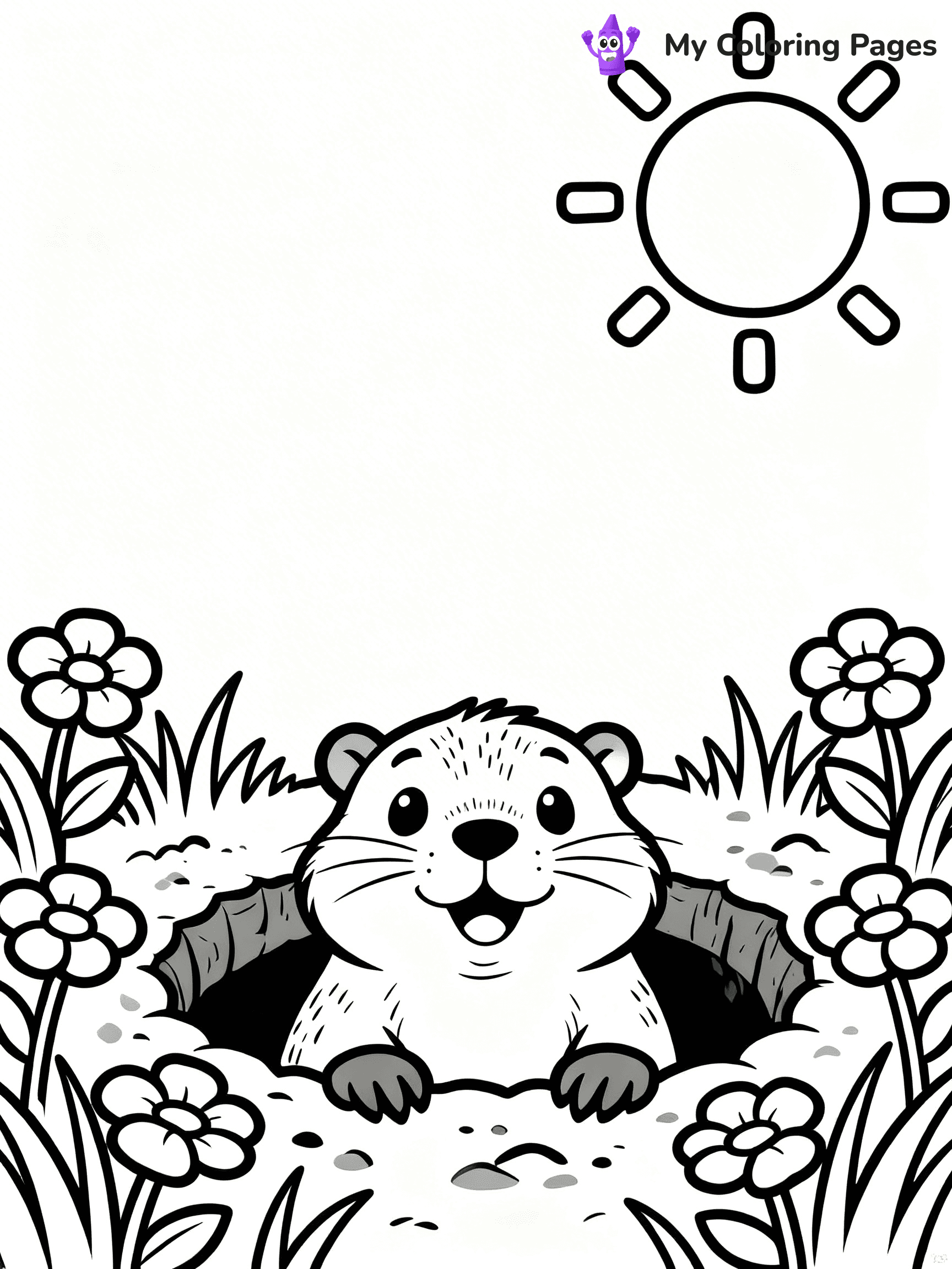 Groundhog Coloring Pages - 23
